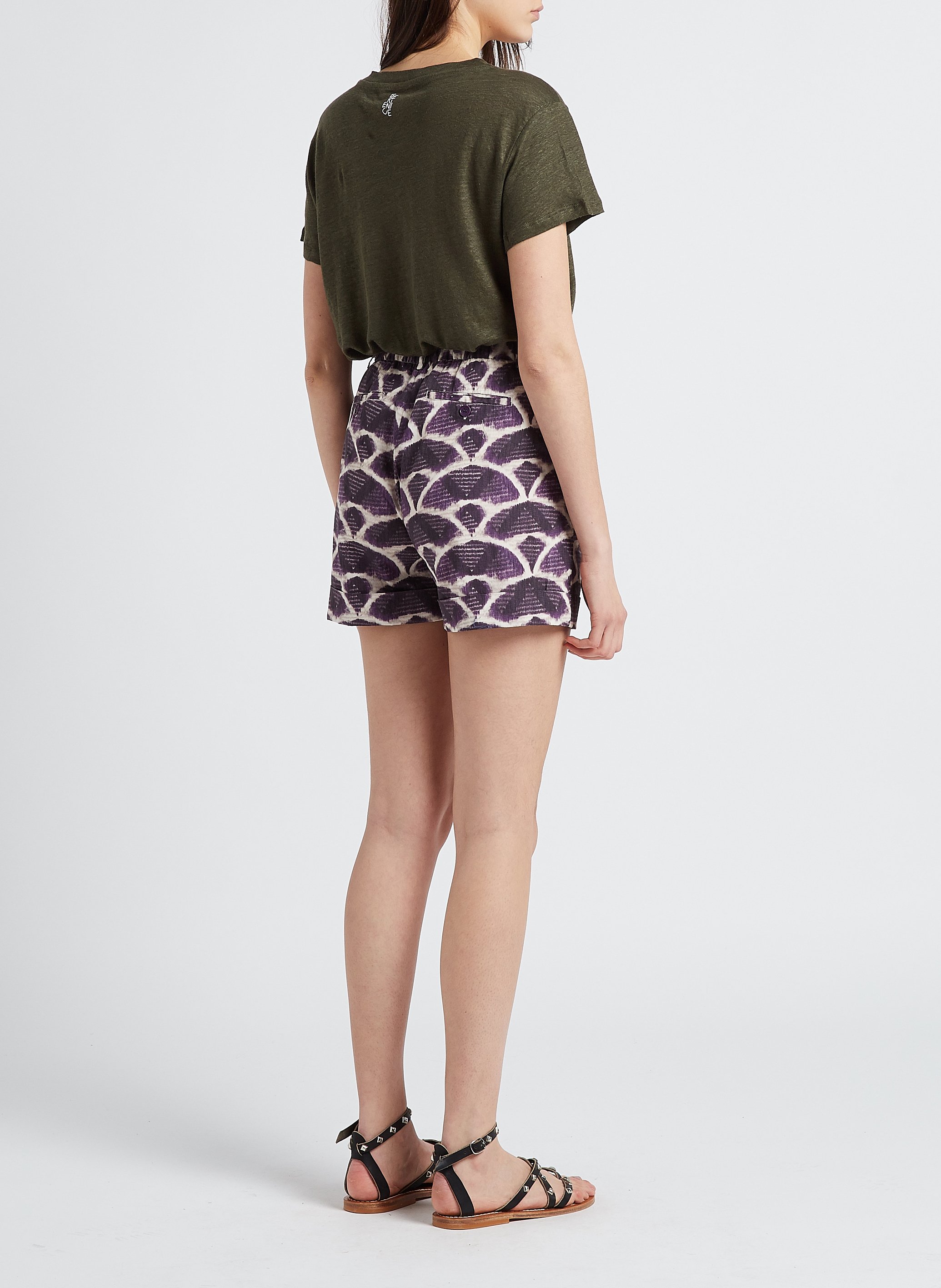 Printed cotton shorts HARTFORD Purple