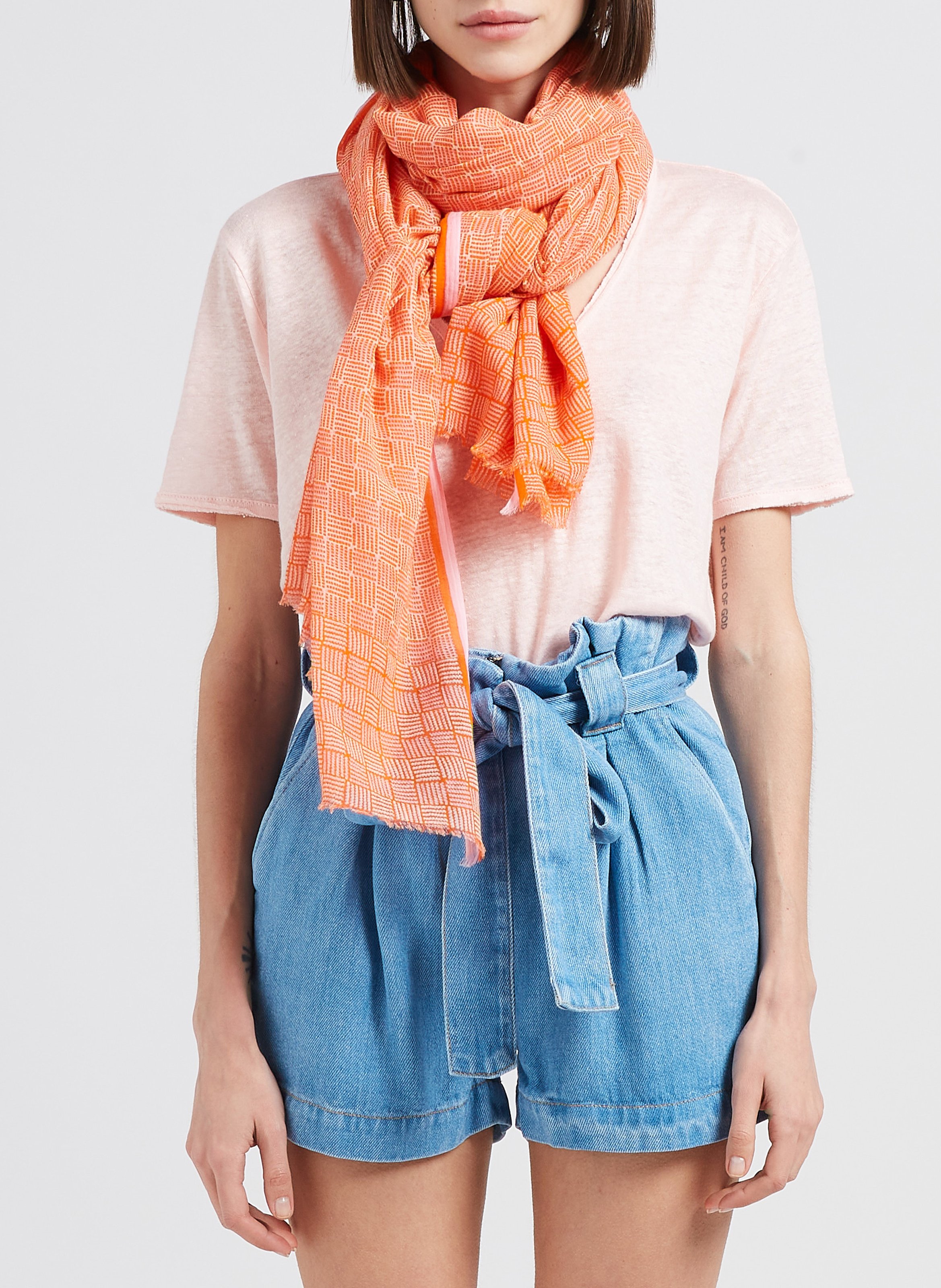 Bedruckter Baumwollschal MOISMONT Braun