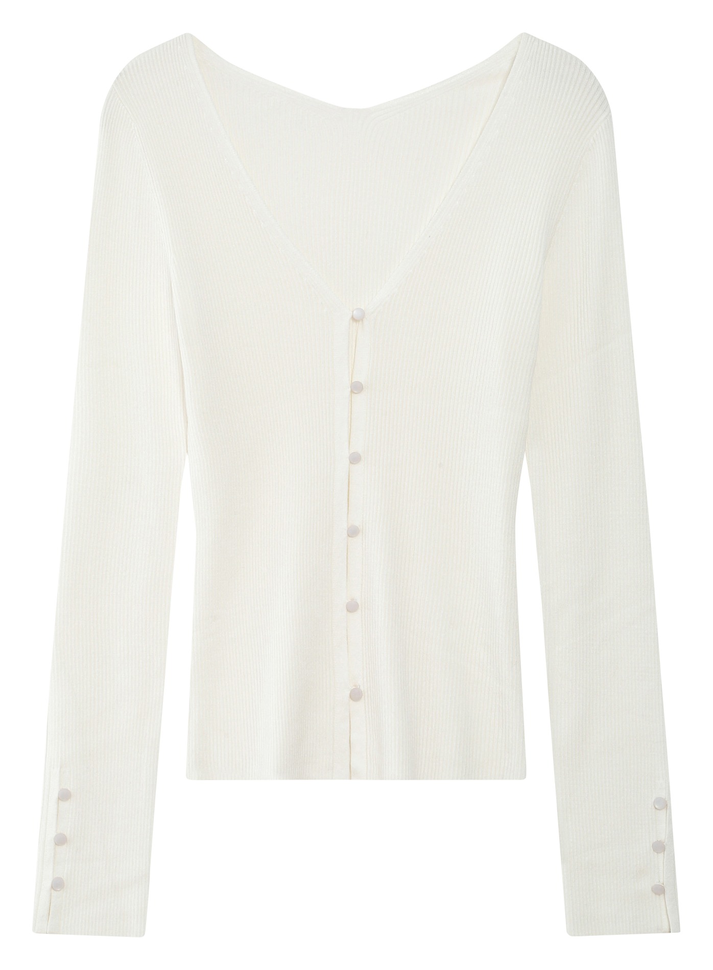 Cardigan col V cintré en maille GRACE ET MILA Beige