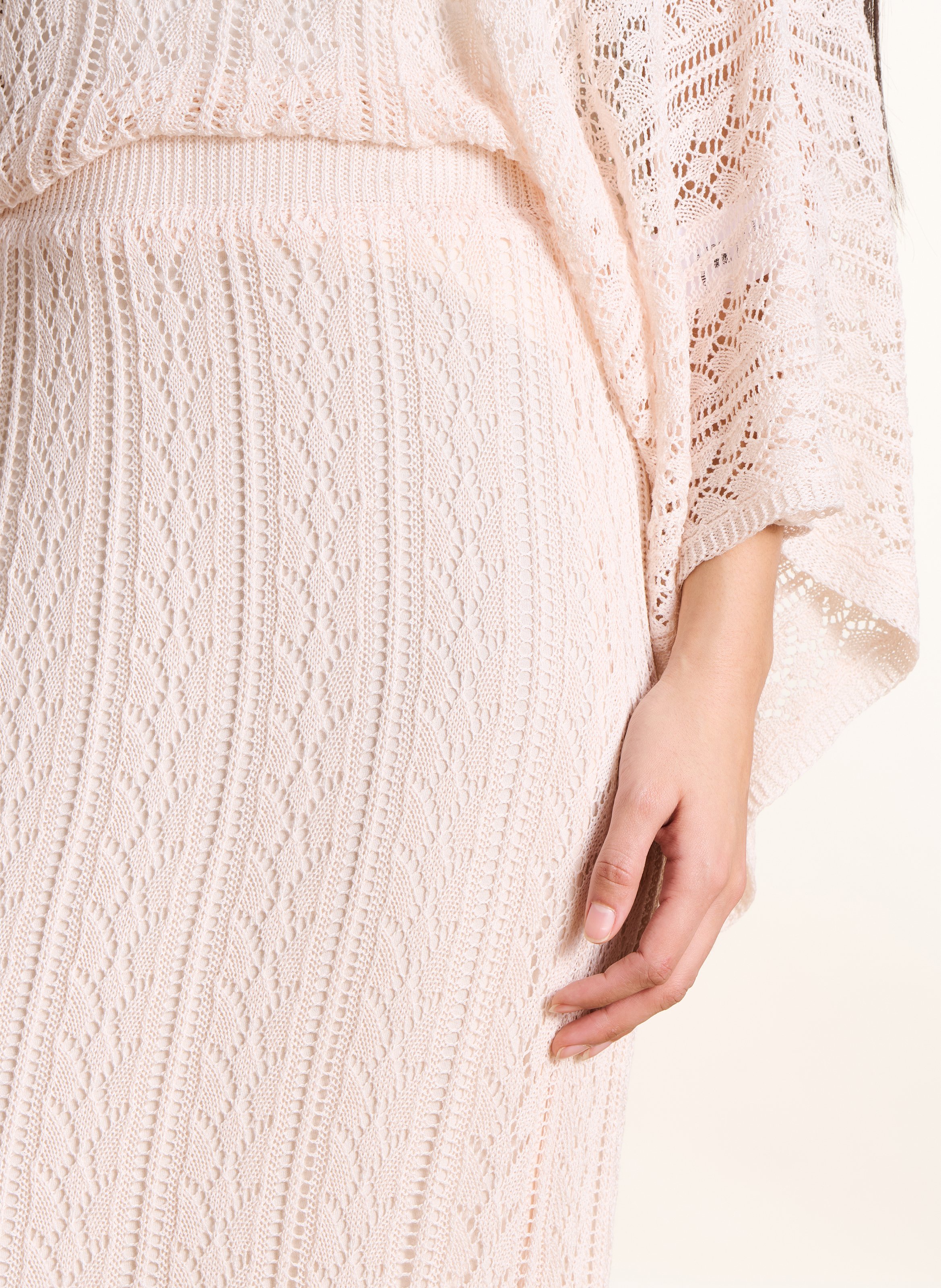 Jupe longue en maille LA FEE MARABOUTEE Blanc