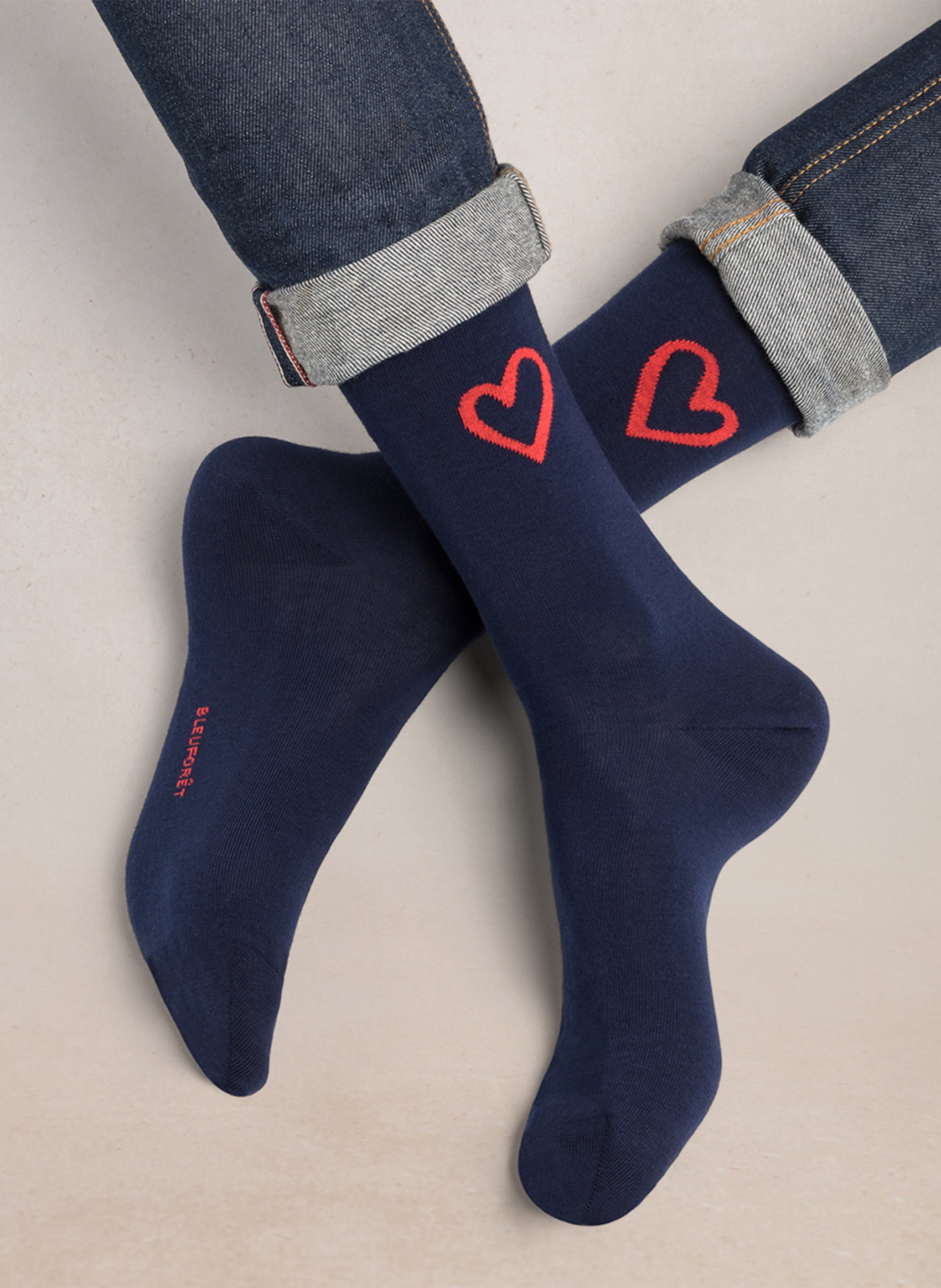 Sokken met hartjes van gemengd katoen BLEUFORET Blauw