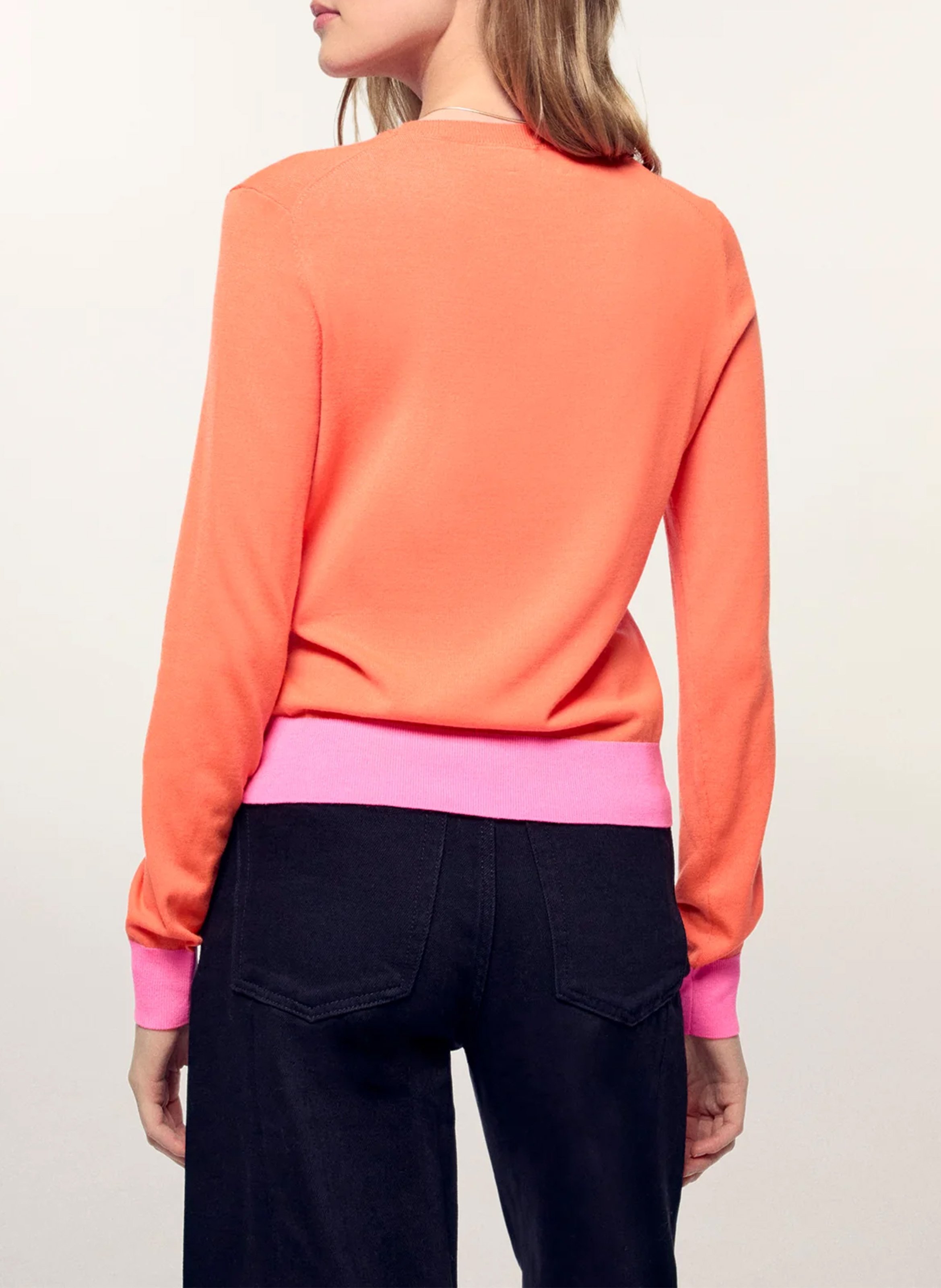 Pull droit col rond en laine FROM FUTURE Orange