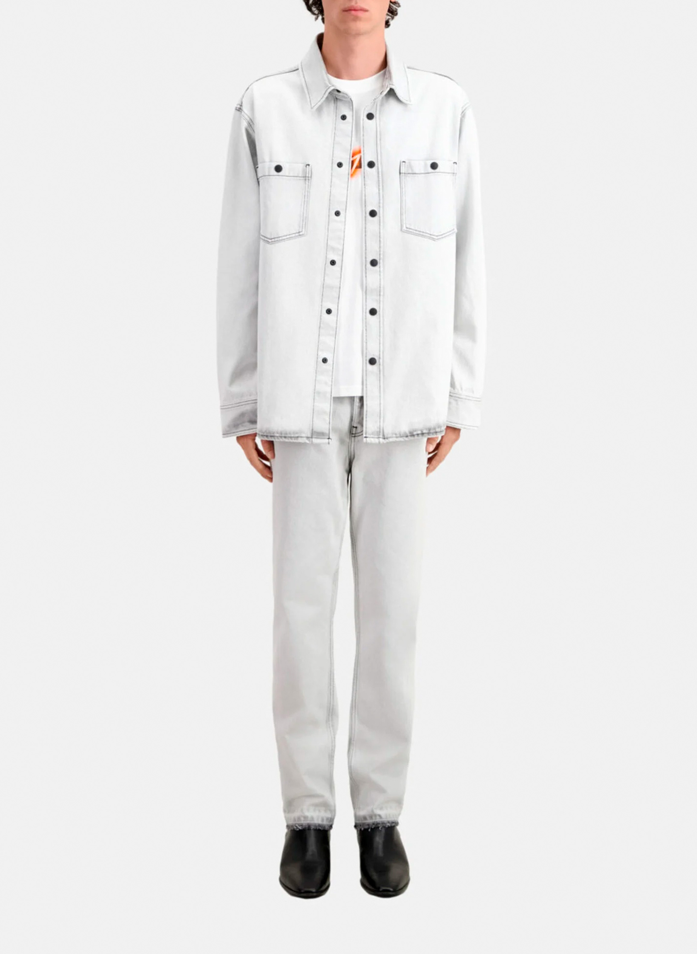 Denim shirt with classic collar THE KOOPLES White