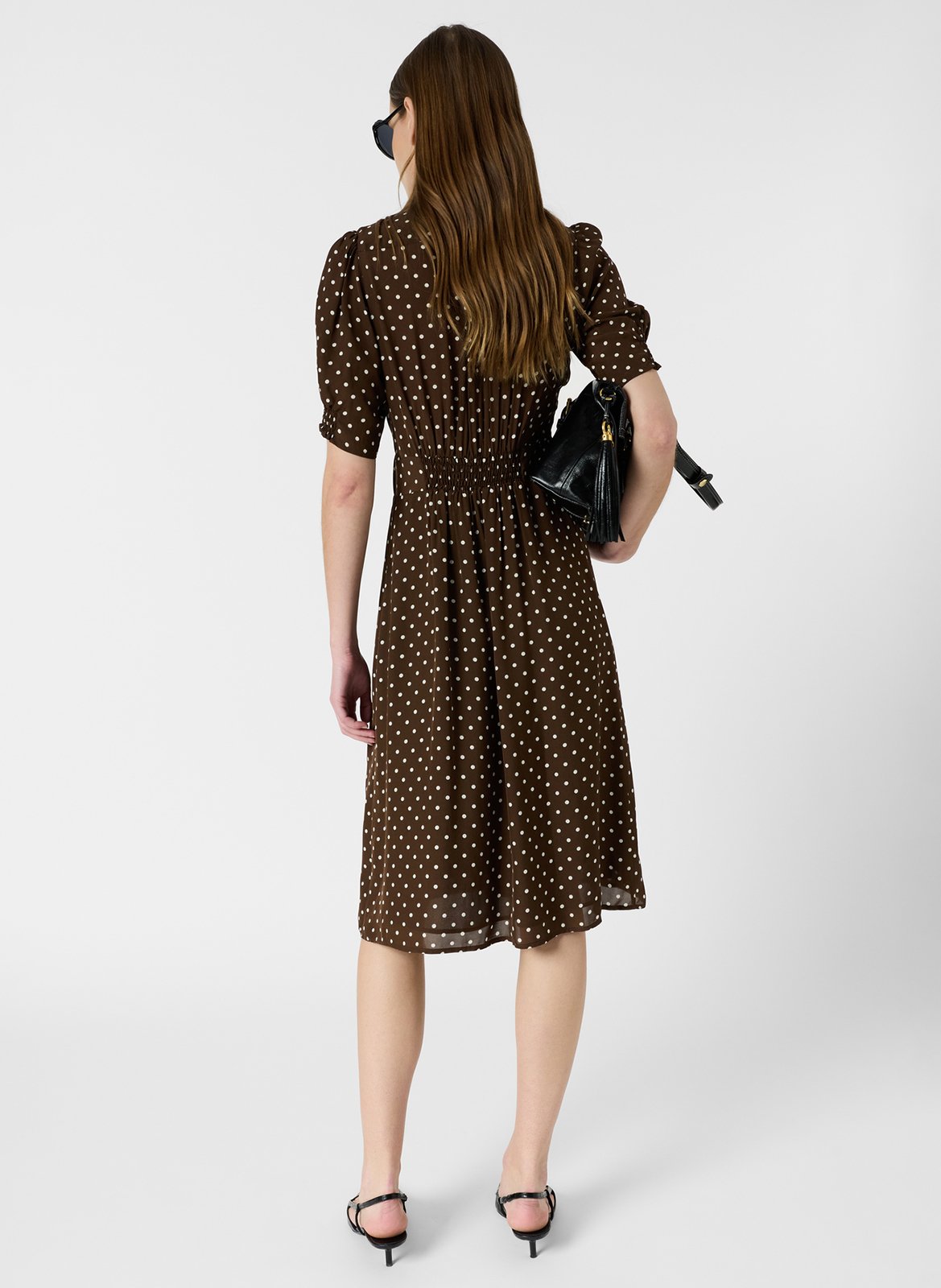 Robe courte col V GERARD DAREL Marron