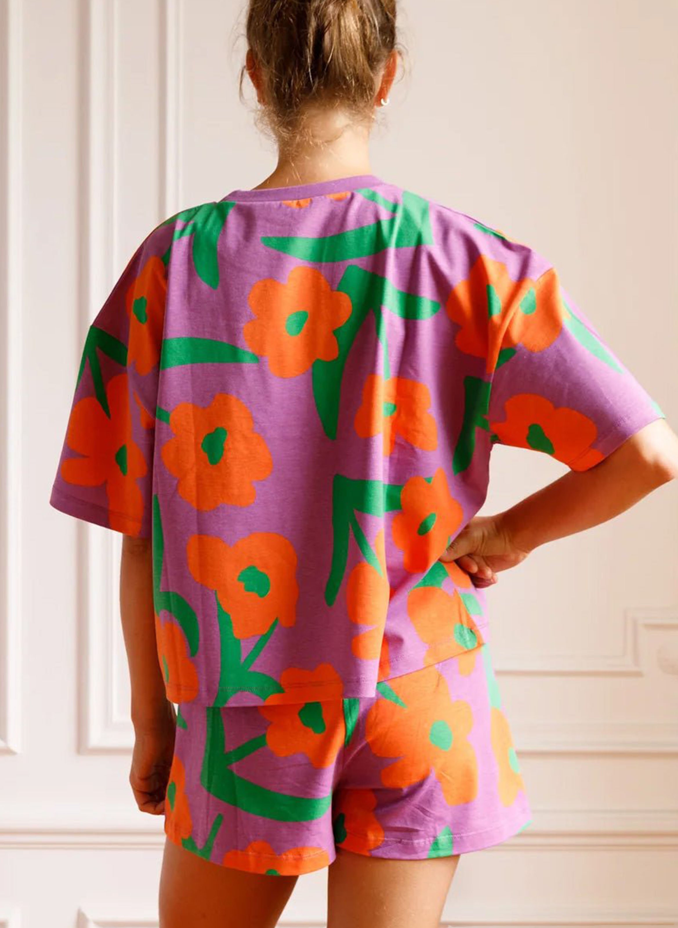 Ensemble de pyjama en coton bio mélangé imprimé WE ARE JOLIES Violet