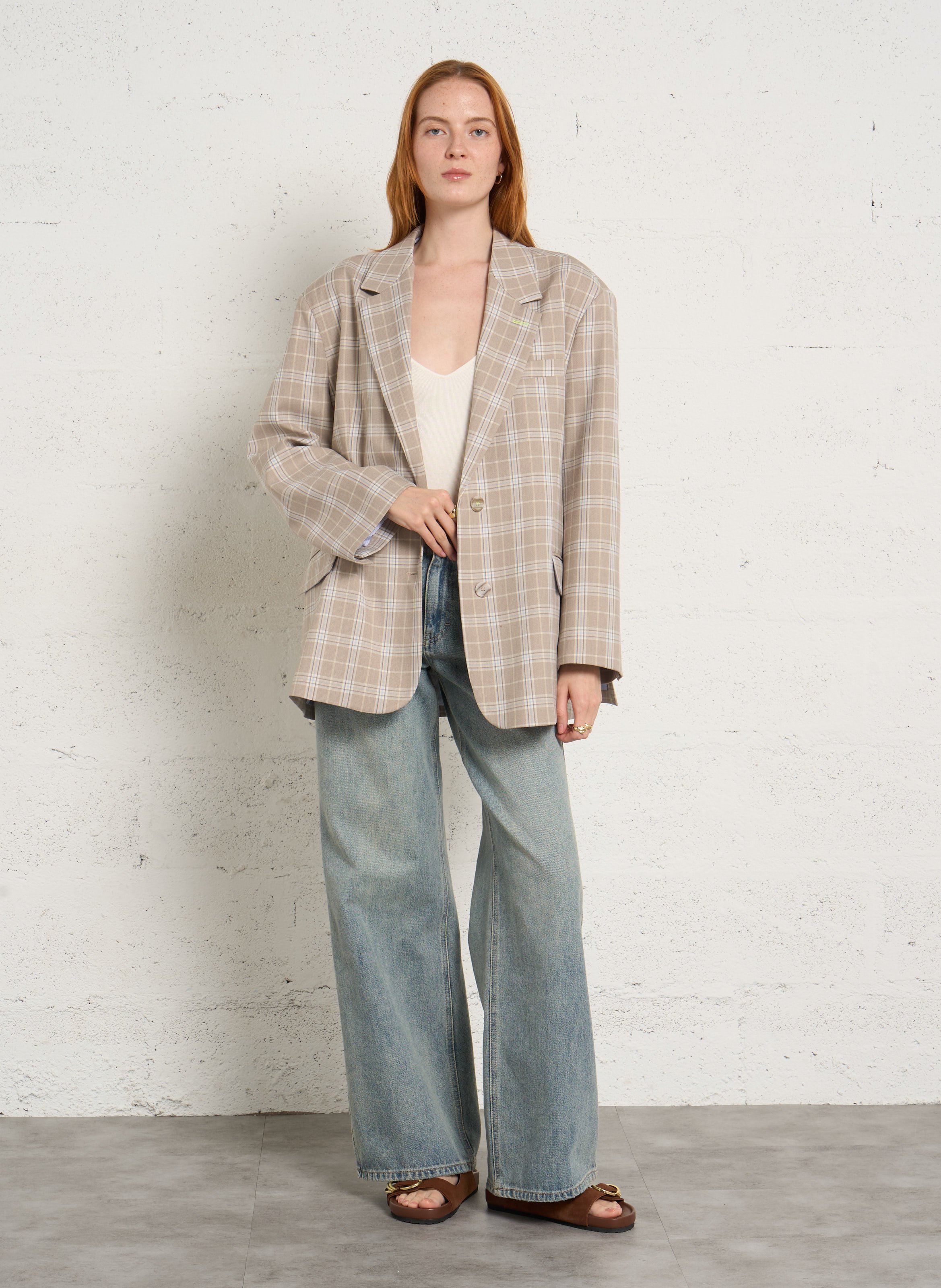 Veste de tailleur à carreaux IMPERIAL Beige