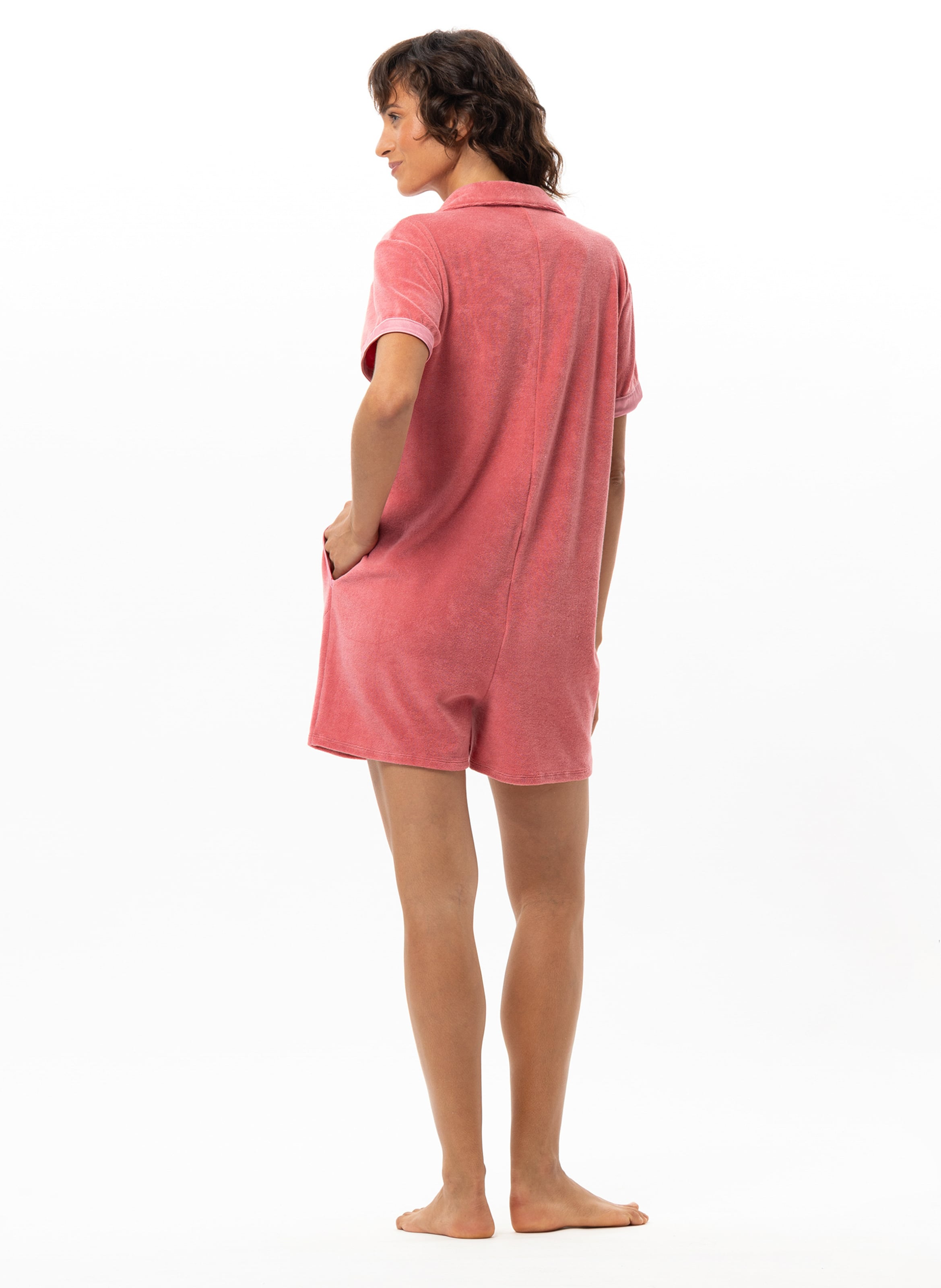 Combi short en bouclette éponge LE CHAT Rose