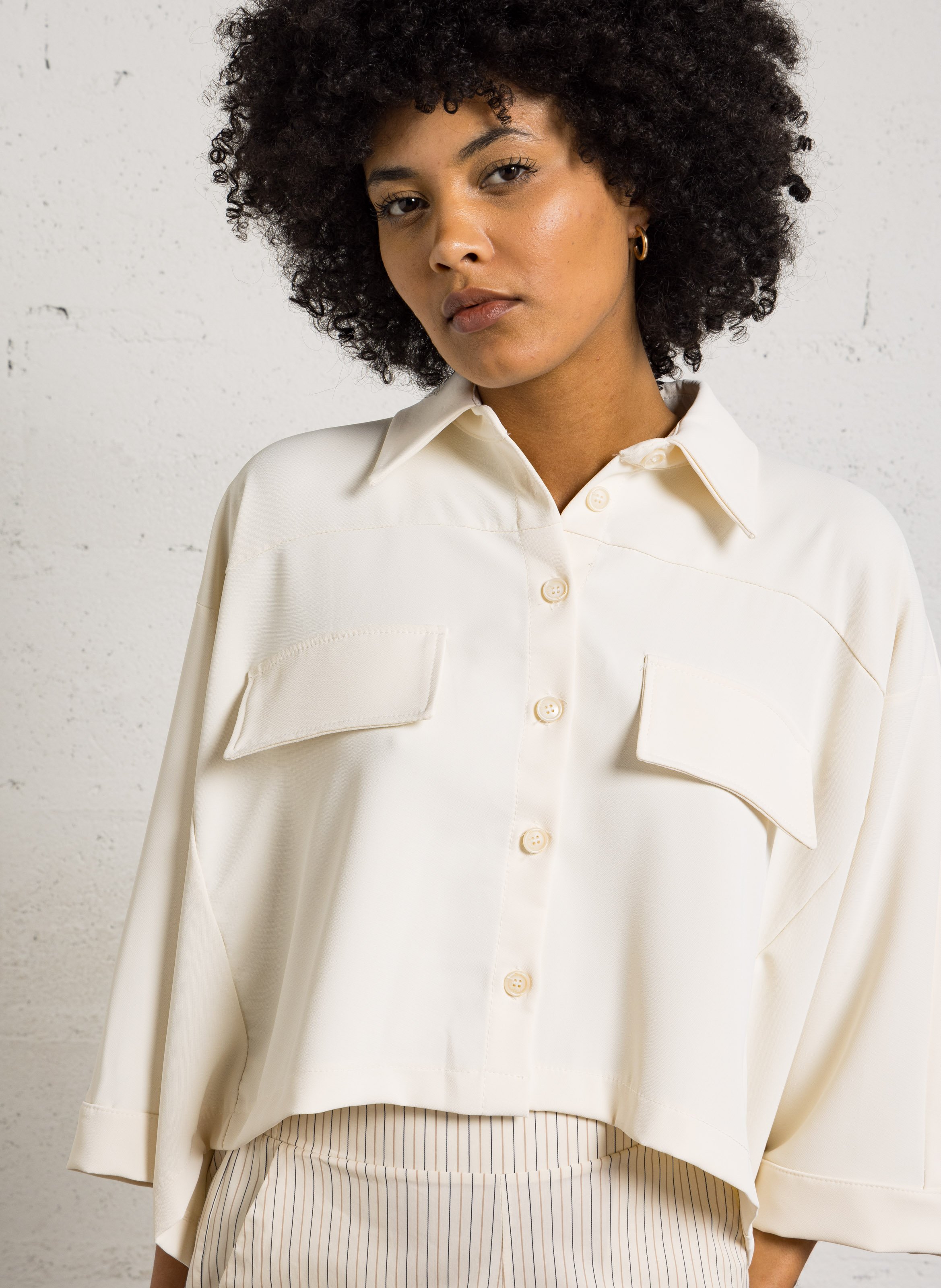 Blouse met klassieke kraag IMPERIAL Wit