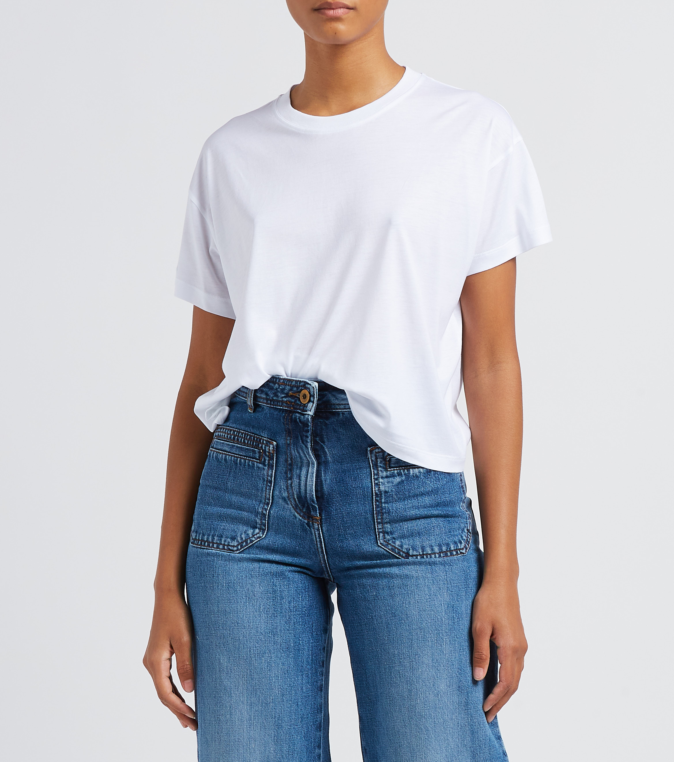 Oversize-T-Shirt mit Rundhalsausschnitt SESSUN Weiss