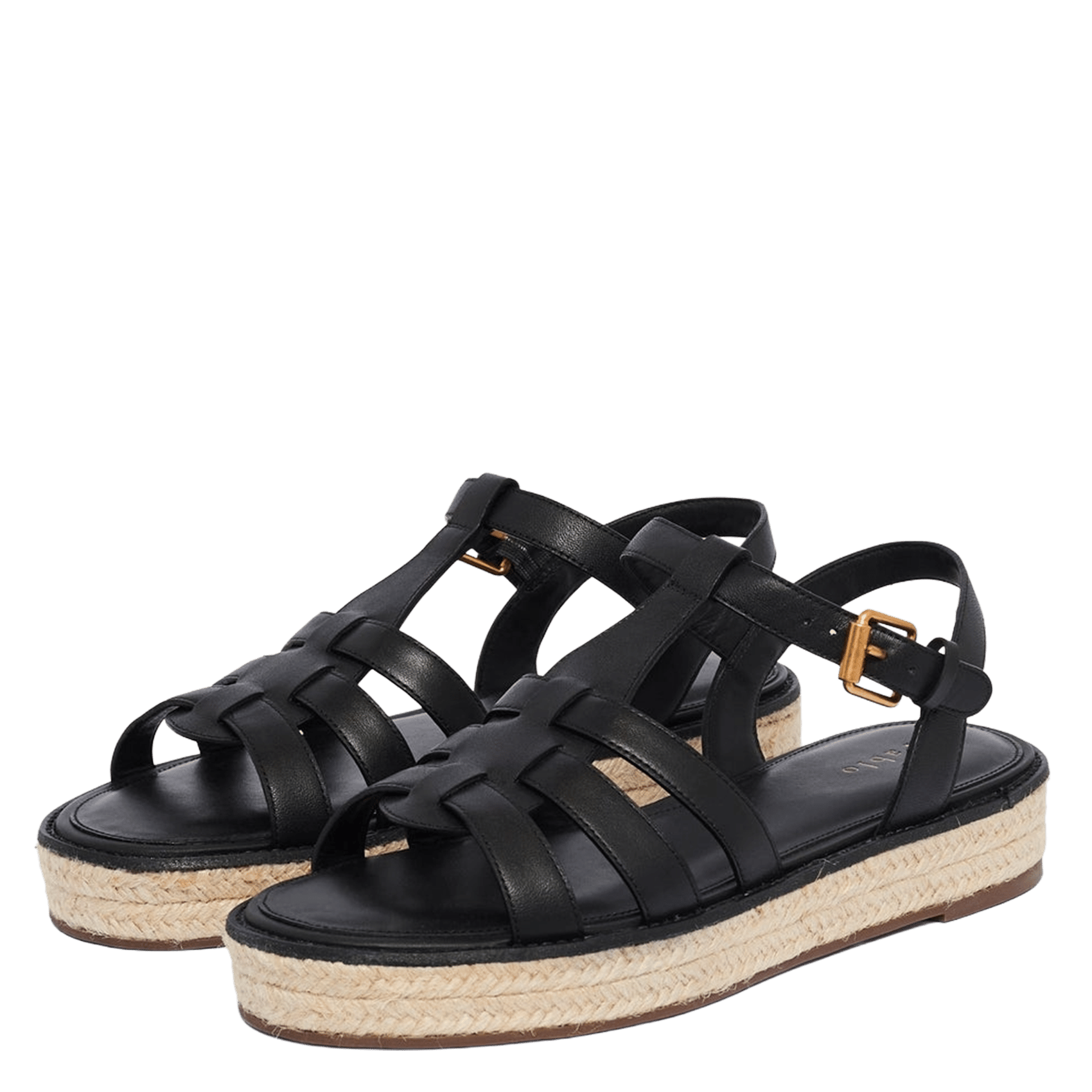Sandales plates en cuir PABLO Noir