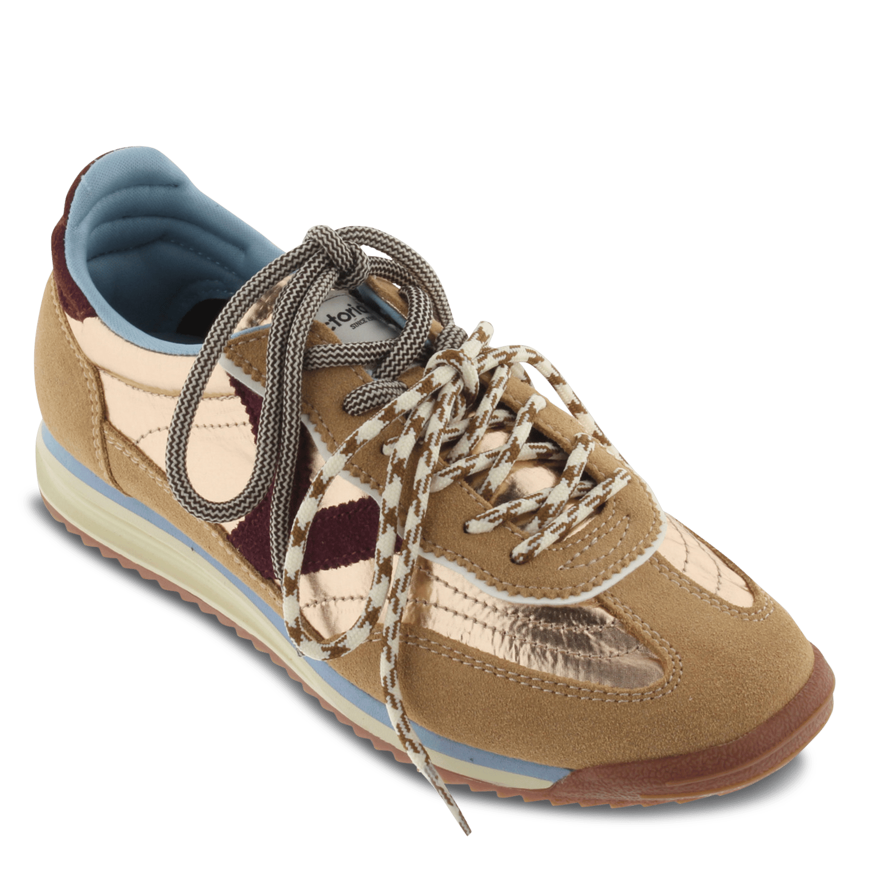 Low-top sneakers with double laces VICTORIA Brown