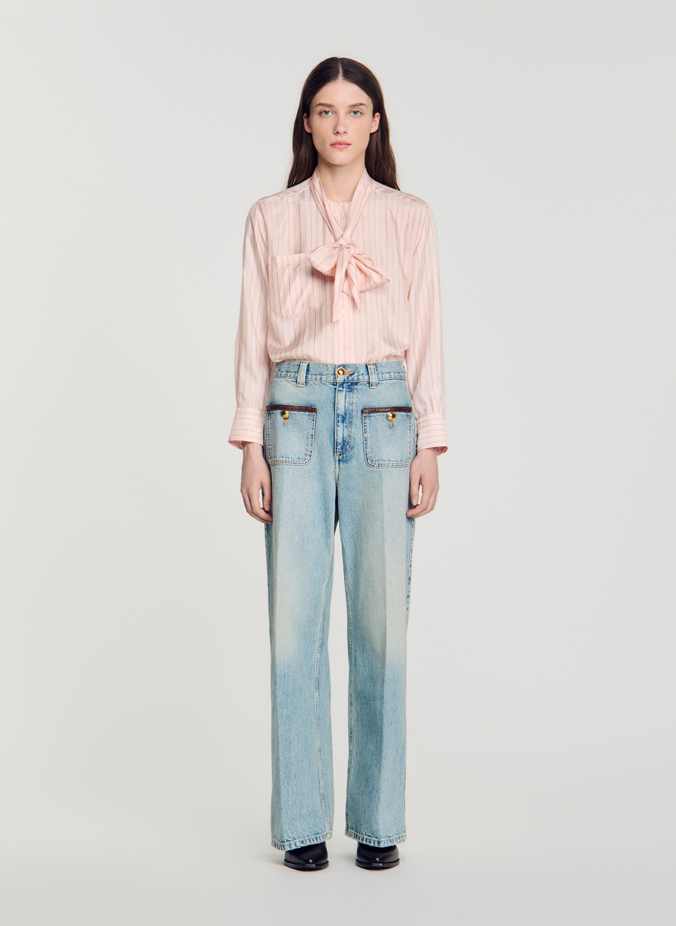Jean large SANDRO Bleu