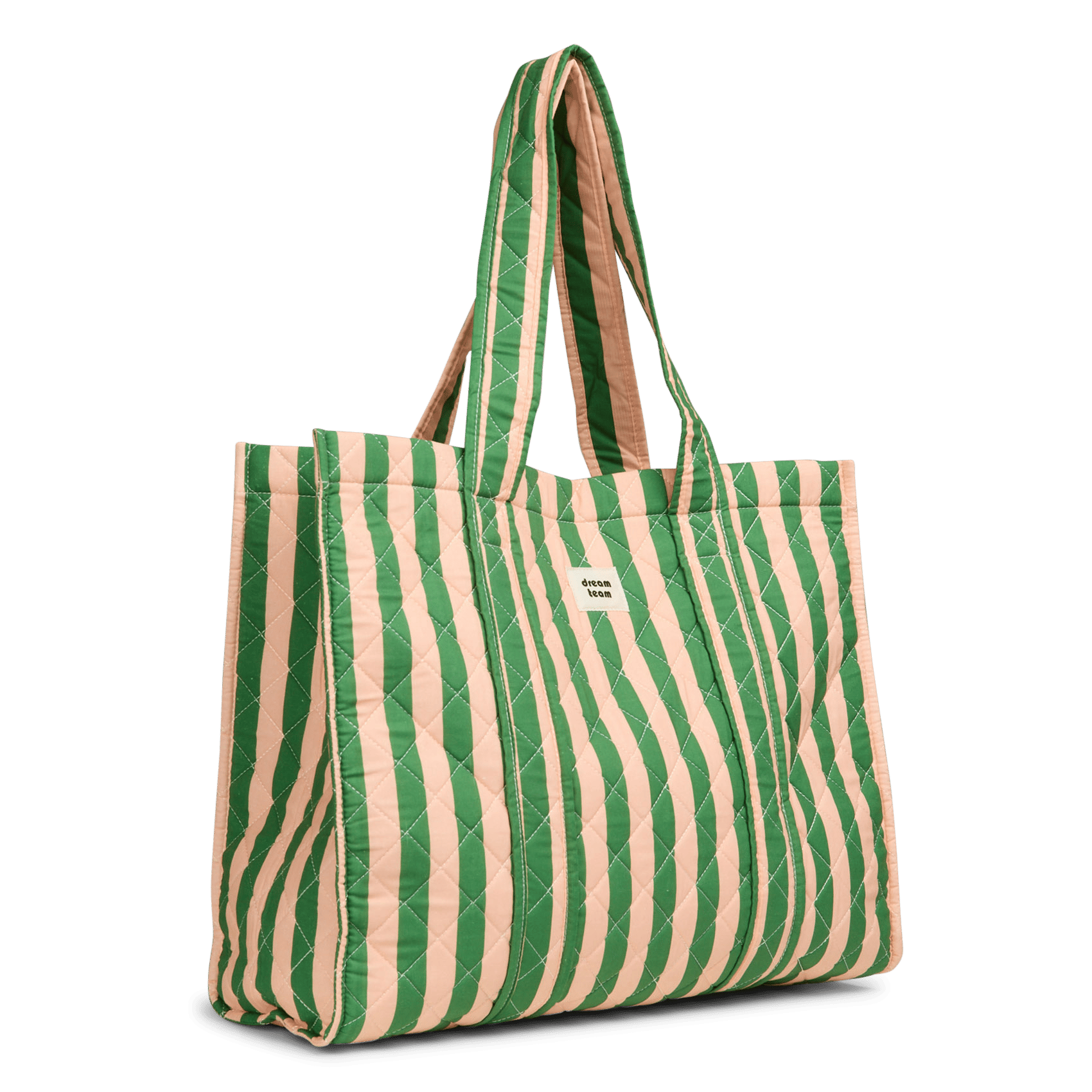Striped cotton shopping bag PIECES Orange