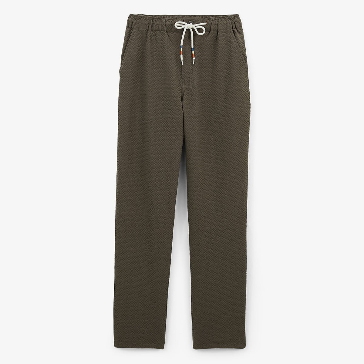 Cotton seersucker pants with elastic waist SERGE BLANCO Brown