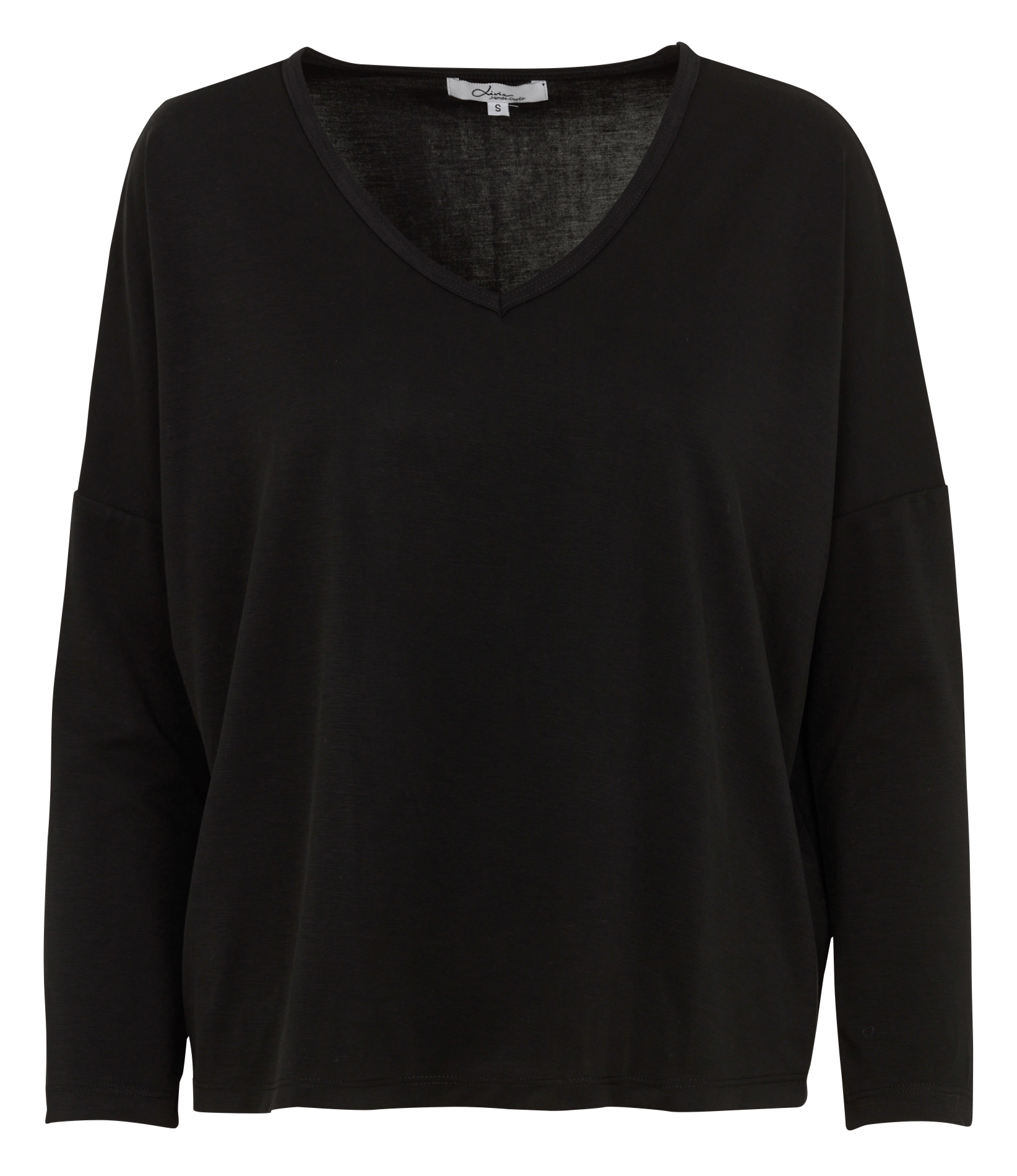 Langarm-T-Shirt mit weitem V-Ausschnitt LIVIA