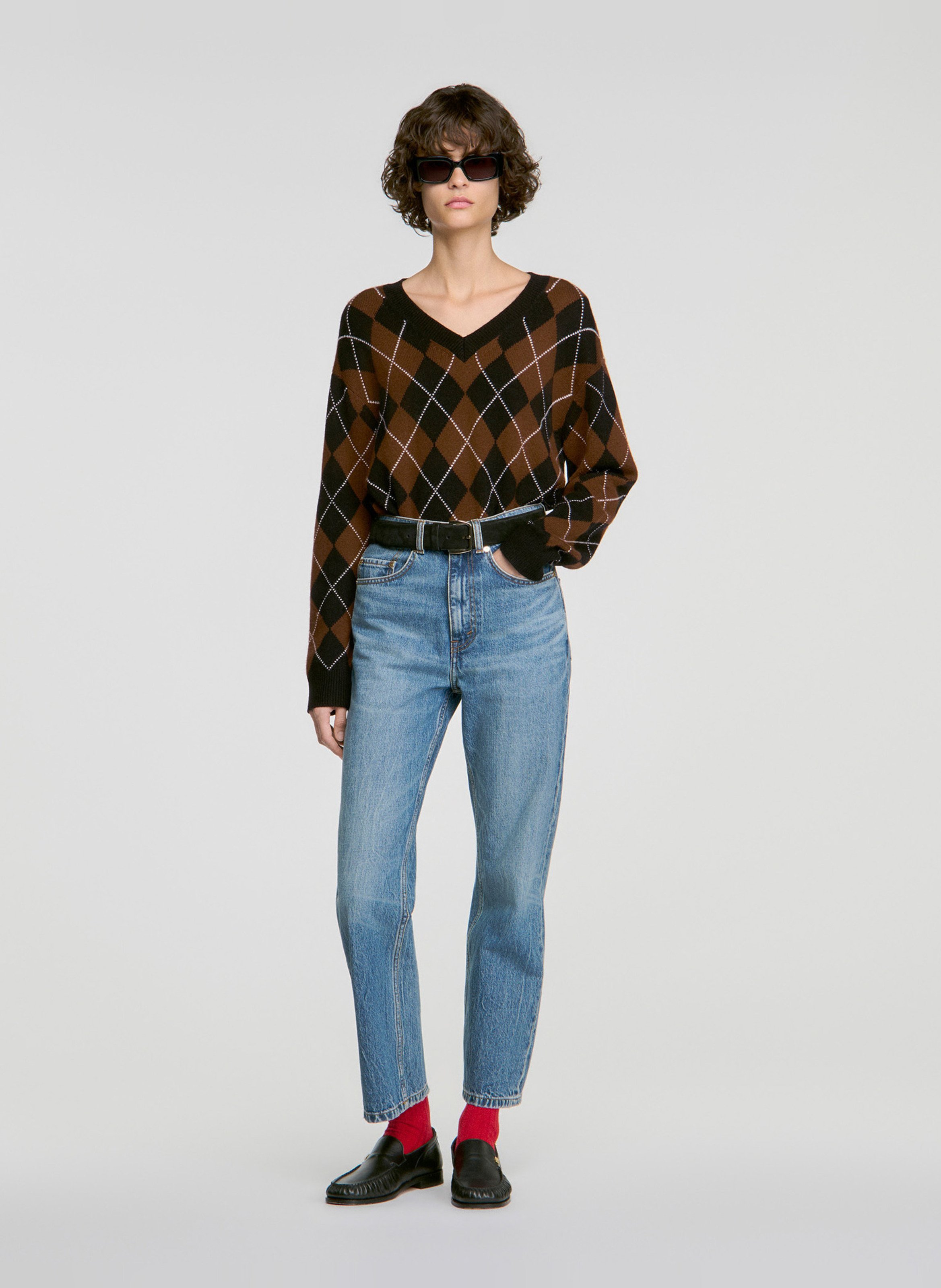 Rechte, katoenen jeans SANDRO Blauw