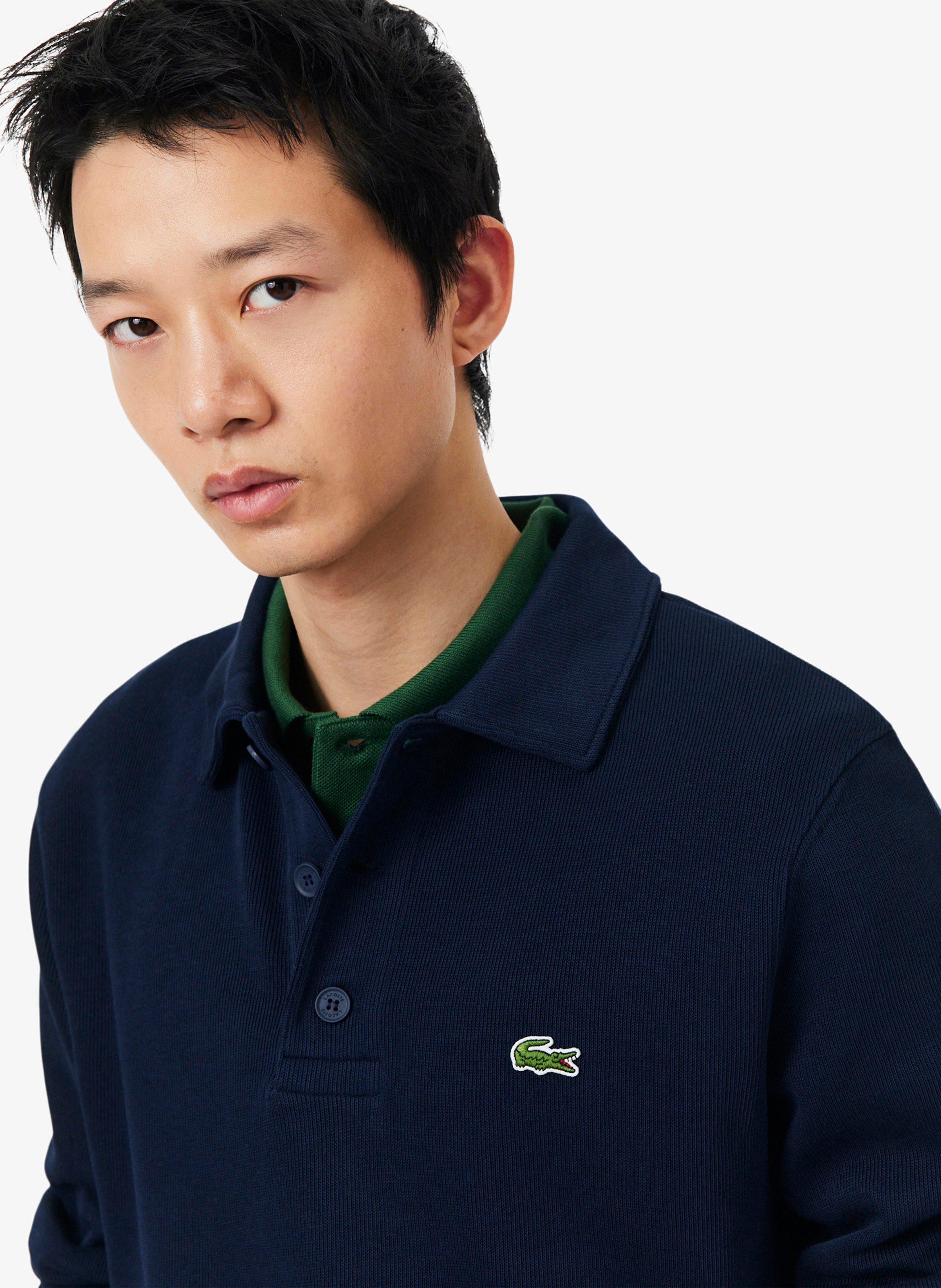 Polo-Sweatshirt aus Baumwollmischung LACOSTE Blau