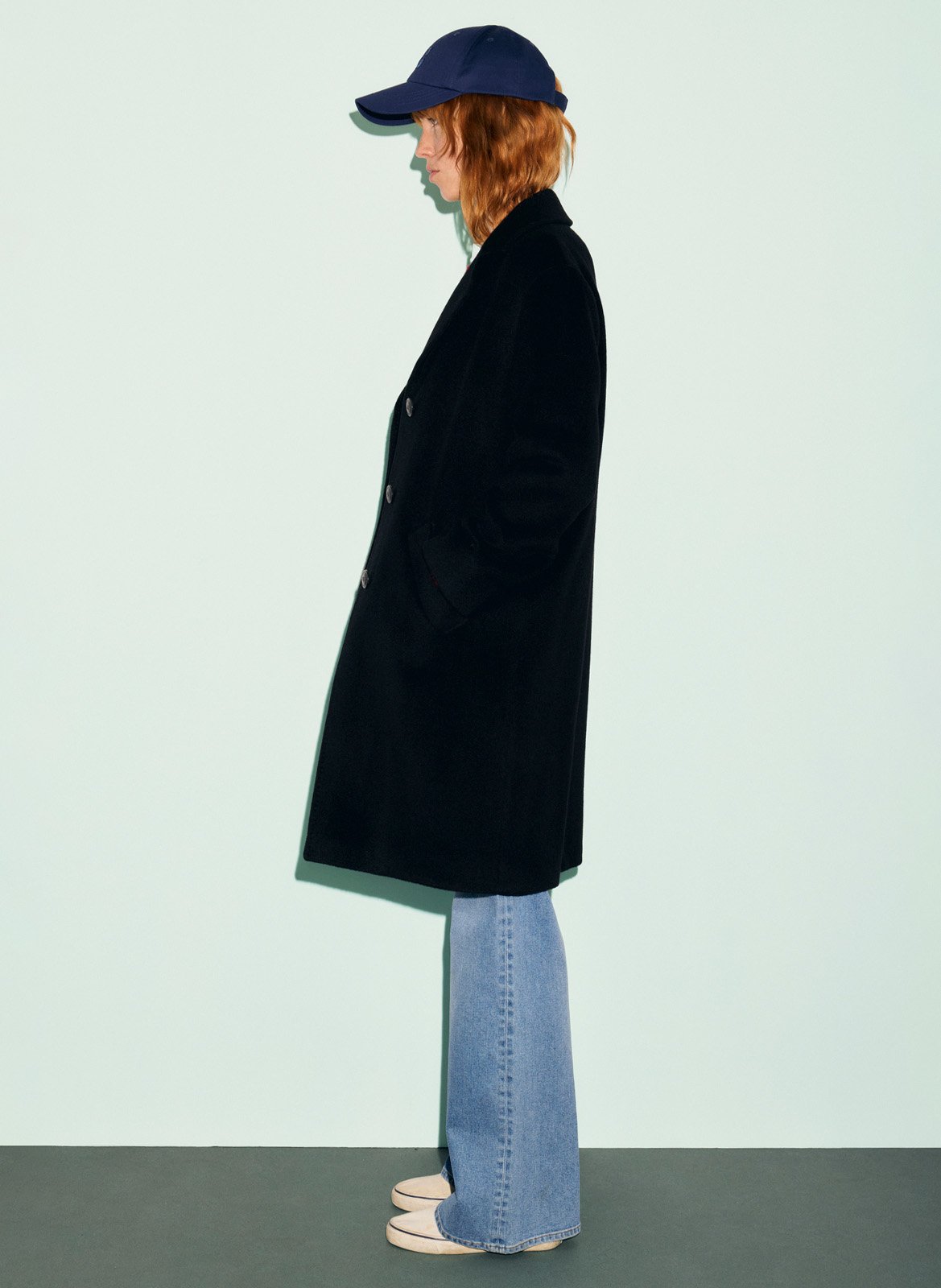 Straight-cut wool-blend coat GERARD DAREL Black