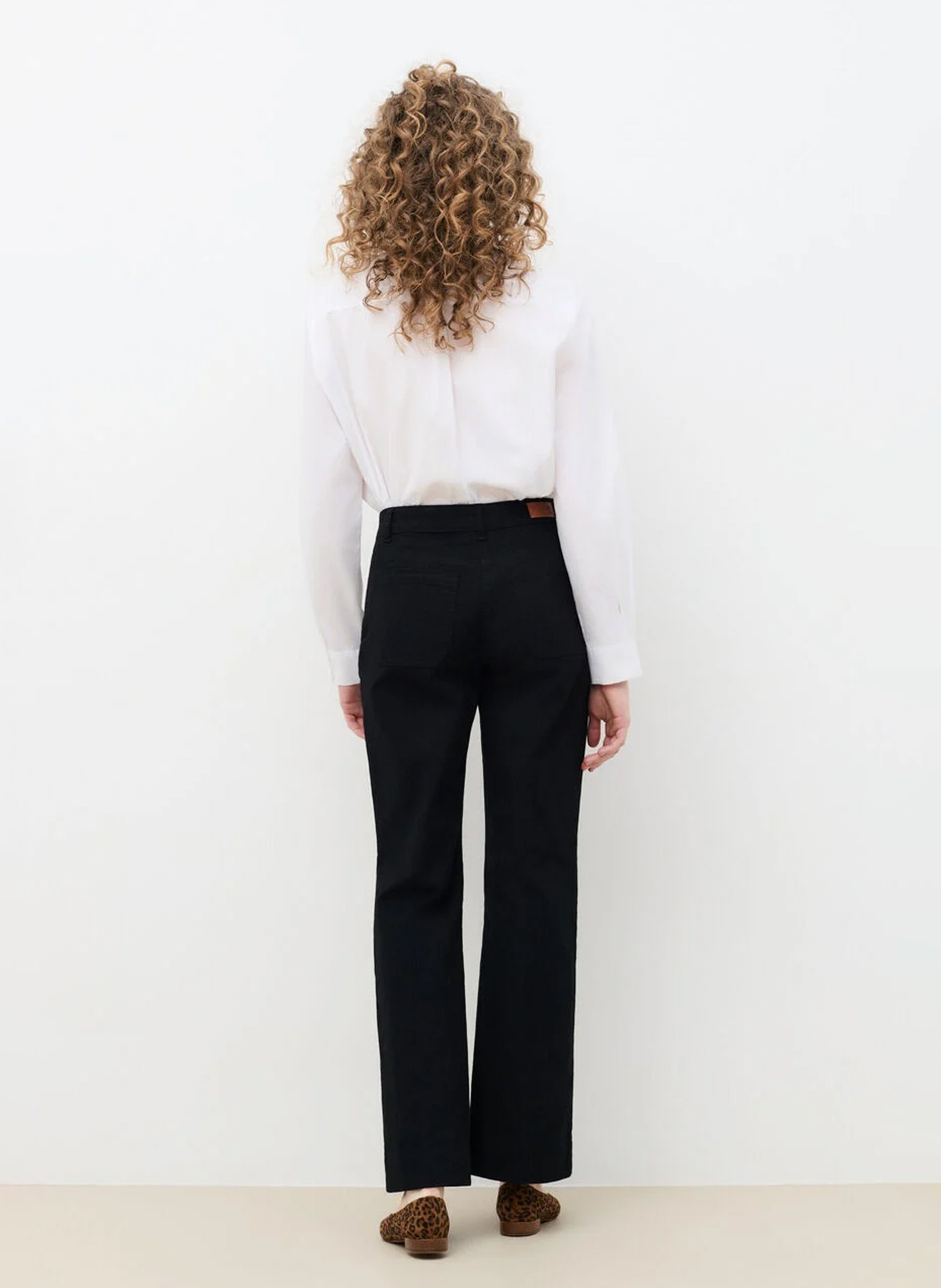 Pantalon droit taille haute uni CAROLL Schwarz