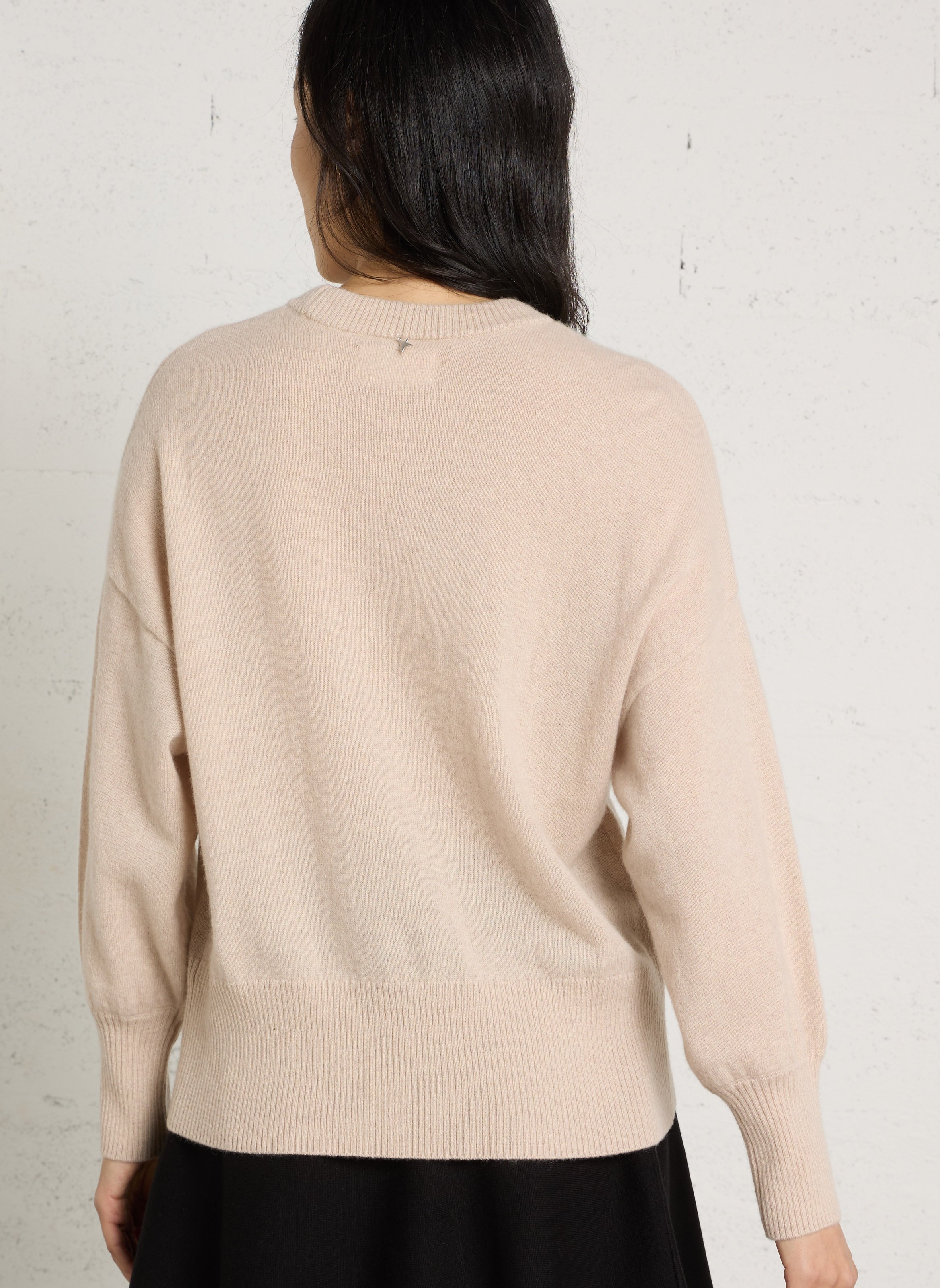 Ruimvallende trui van kasjmier met ronde hals SUD EXPRESS Beige