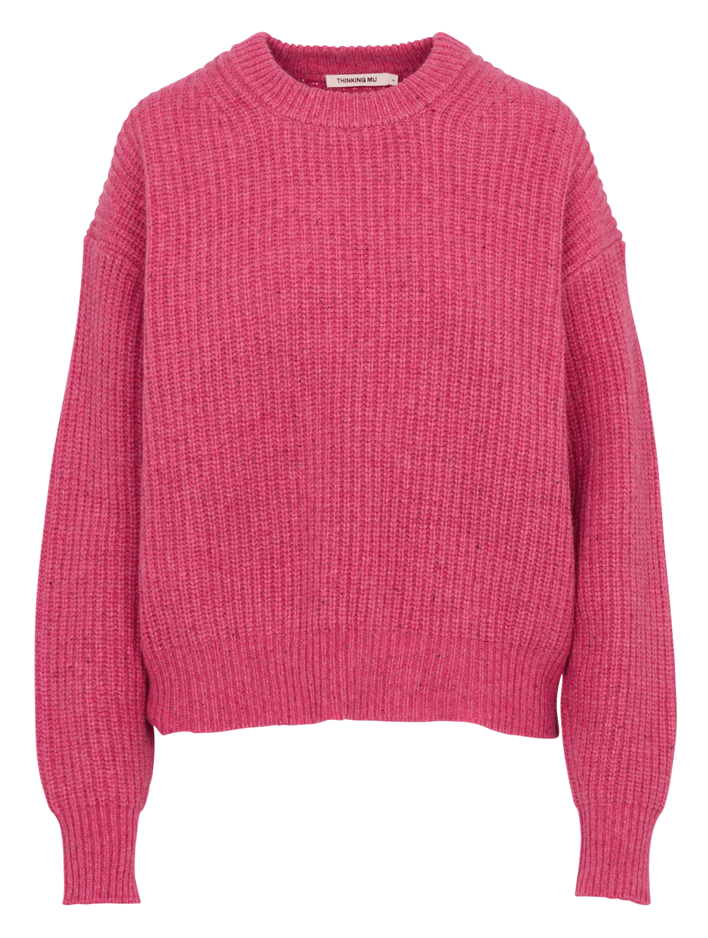Straight-cut wool knit sweater THINKING MU Pink