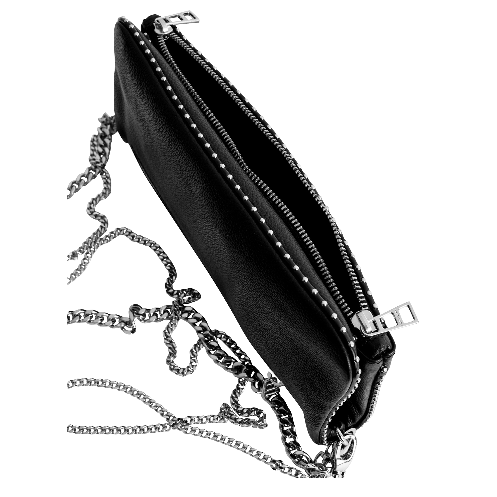 Leren clutch met studs ZADIG&VOLTAIRE Zwart