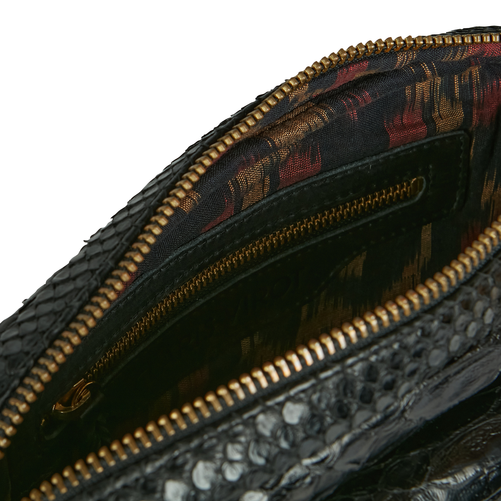 Sac bandoulière en python Noir