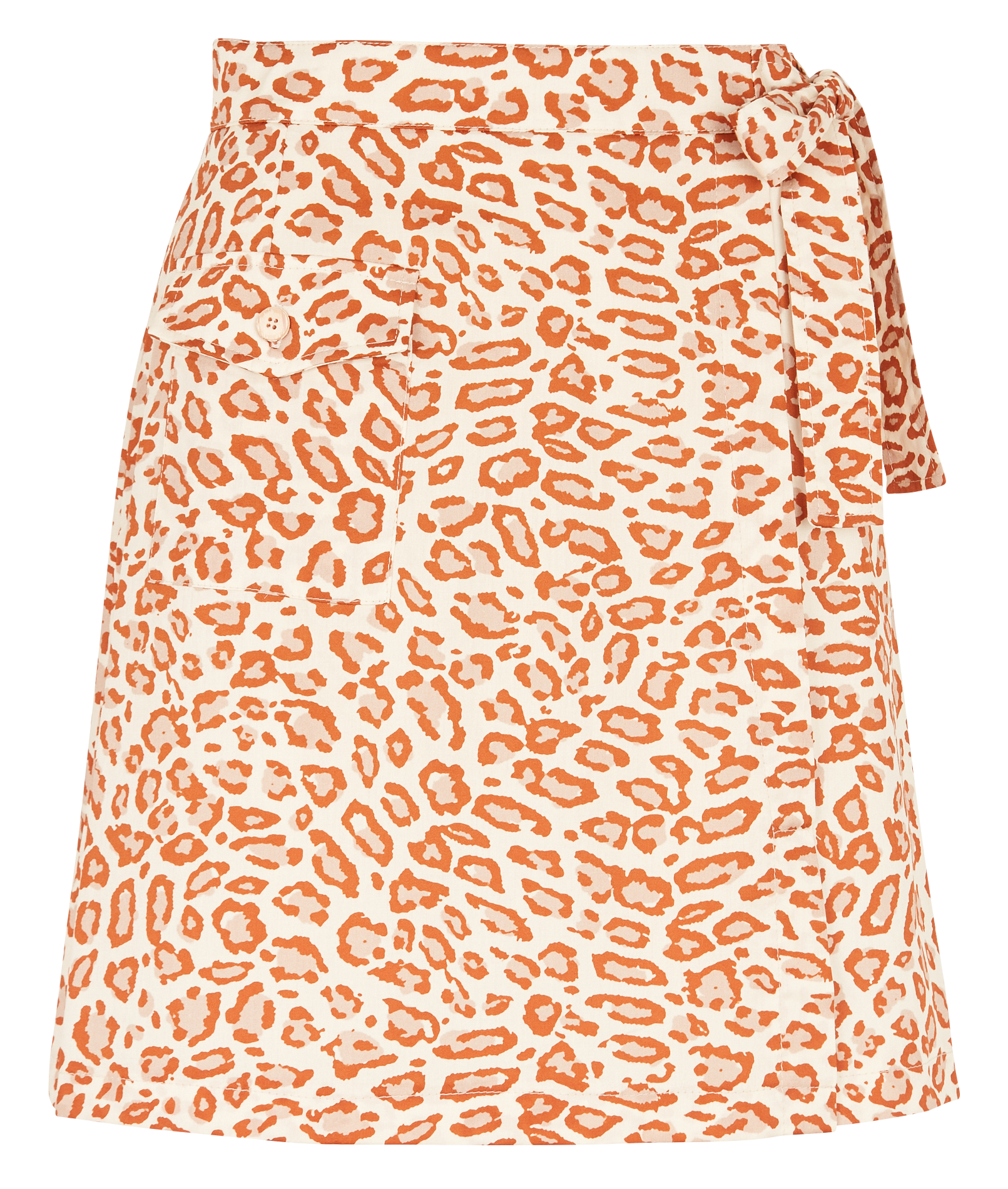 Jupe courte en coton imprimé LA PETITE FRANCAISE Marron