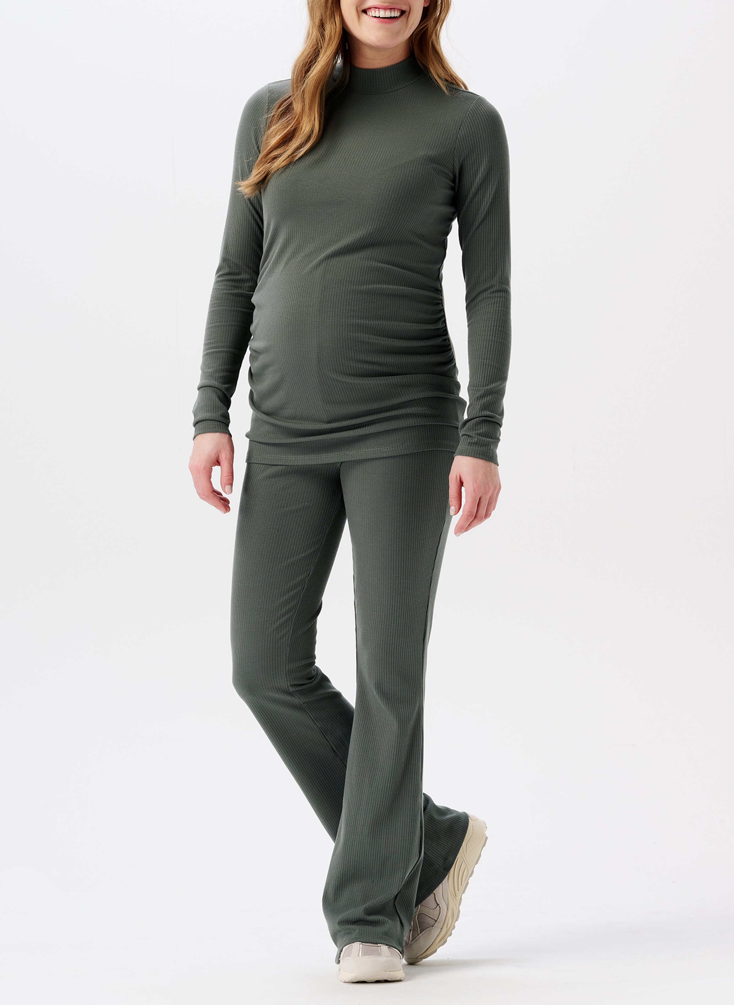 High collar maternity t-shirt NOPPIES Green