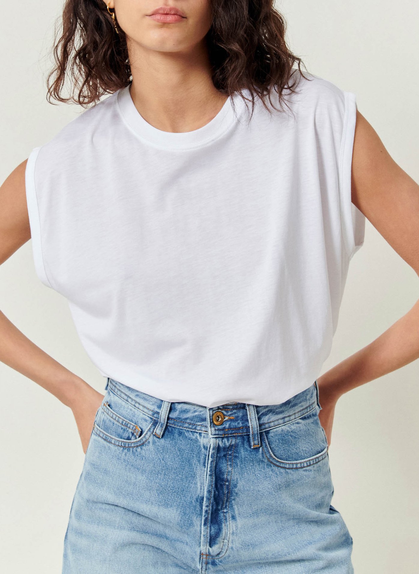 Weites Rundhals-T-Shirt SESSUN Weiss