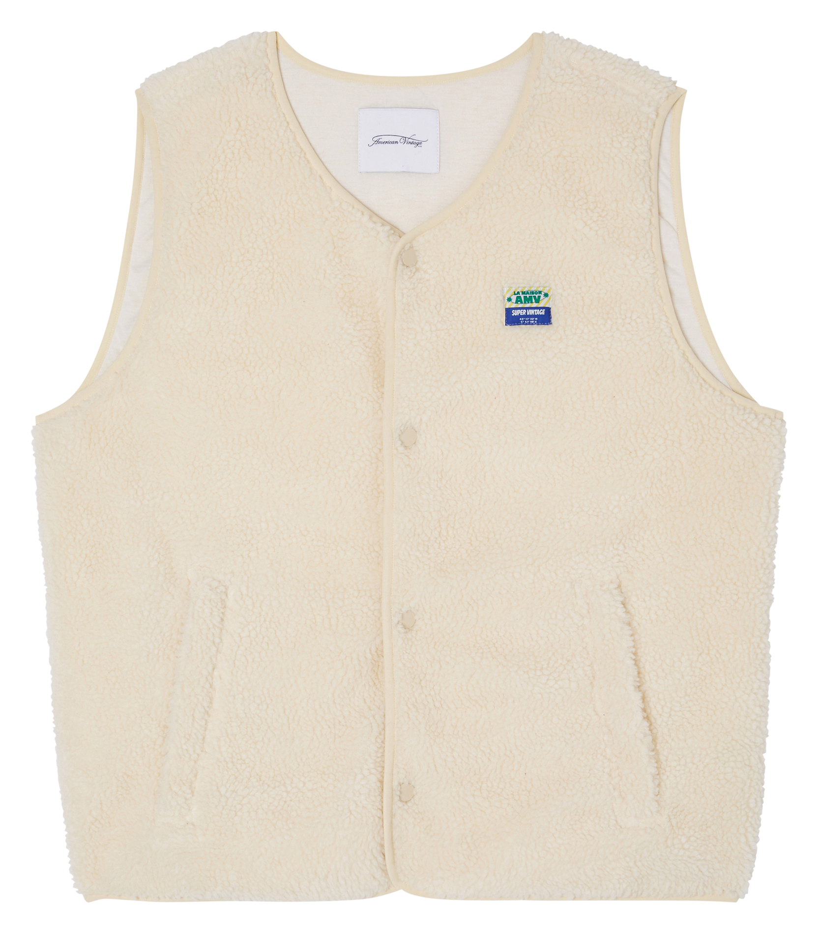 Veste col rond en sherpa  AMERICAN VINTAGE Beige