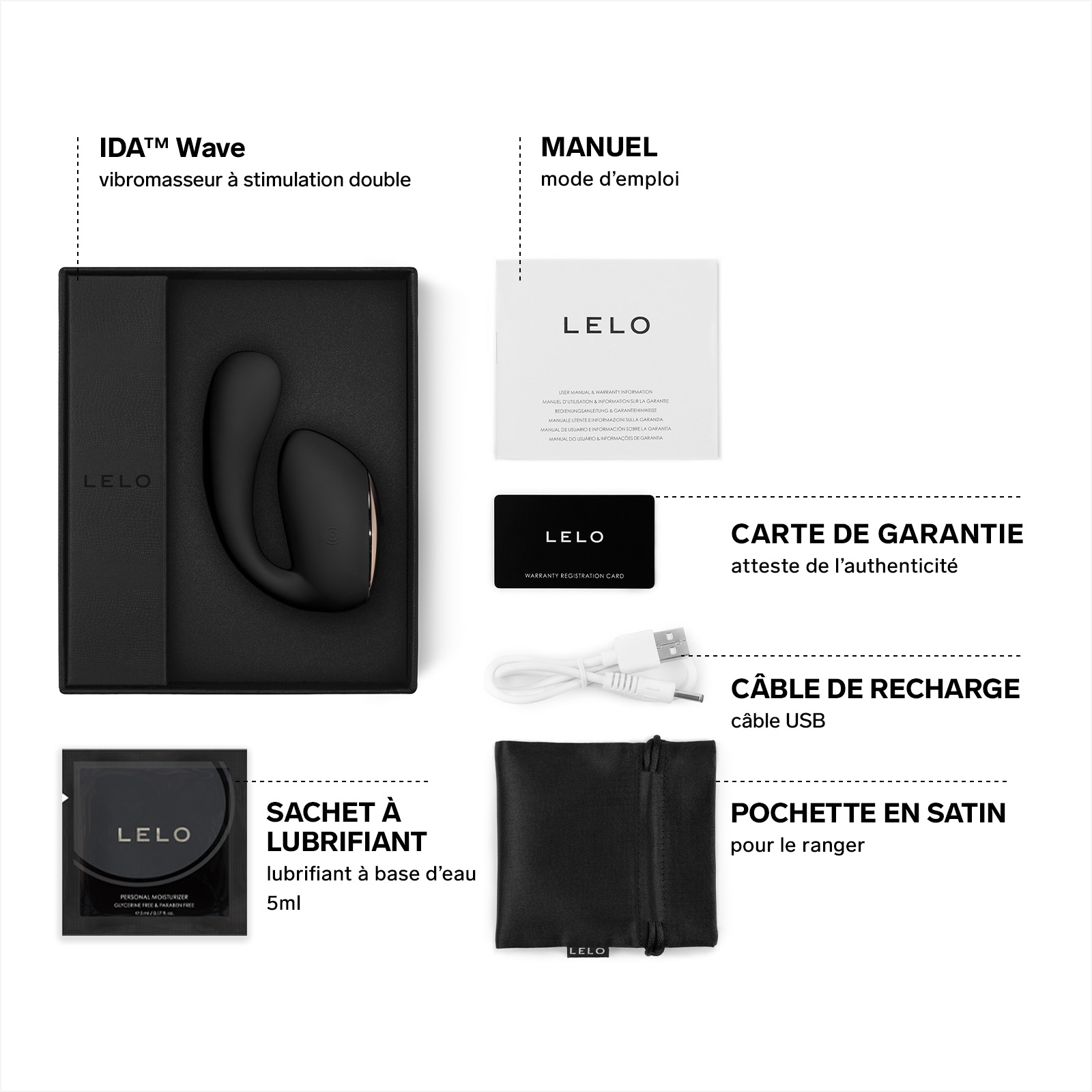 Clitoral stimulator and G-spot vibrator LELO Noir