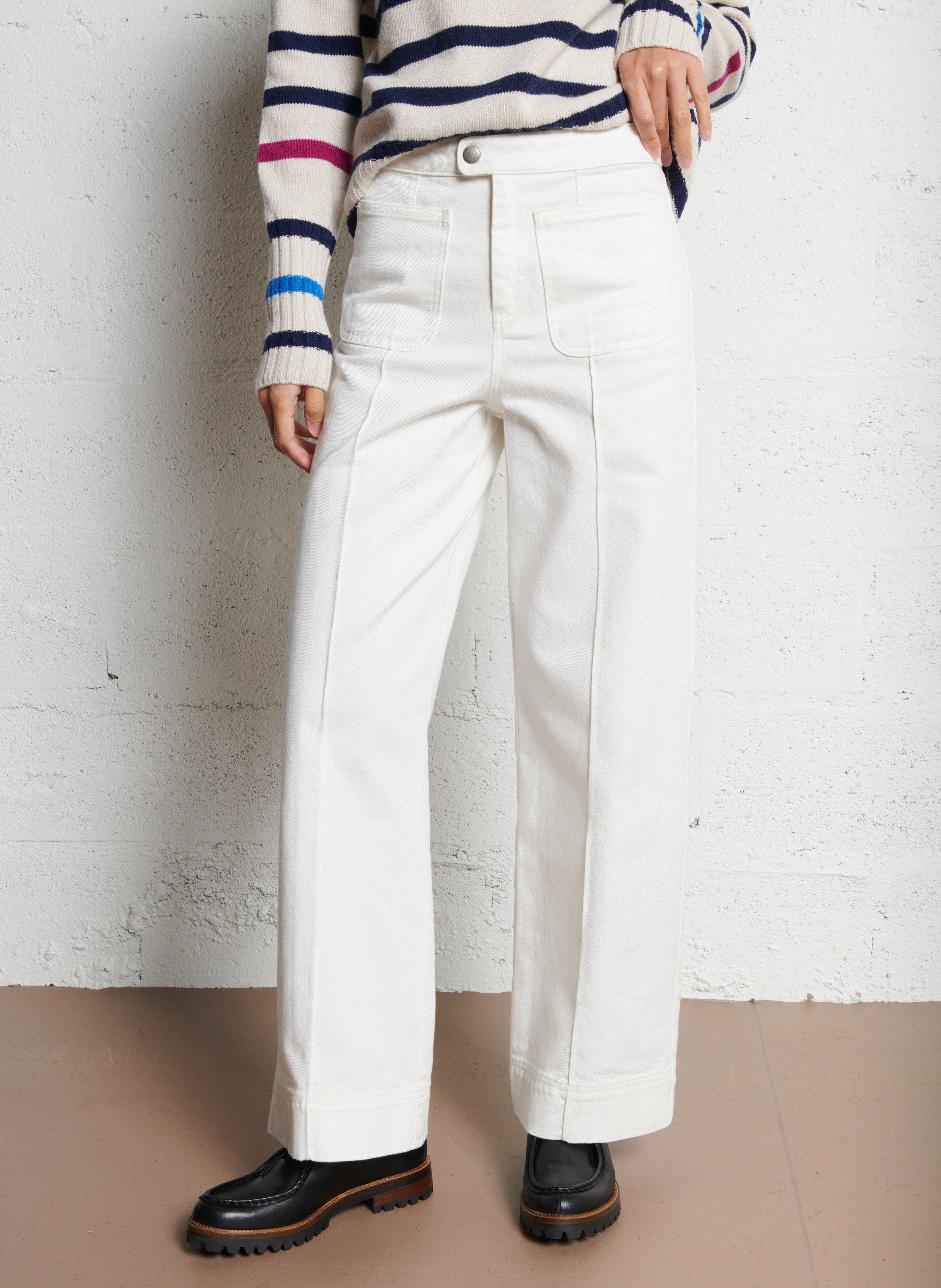 Jean large en coton SOEUR Blanc