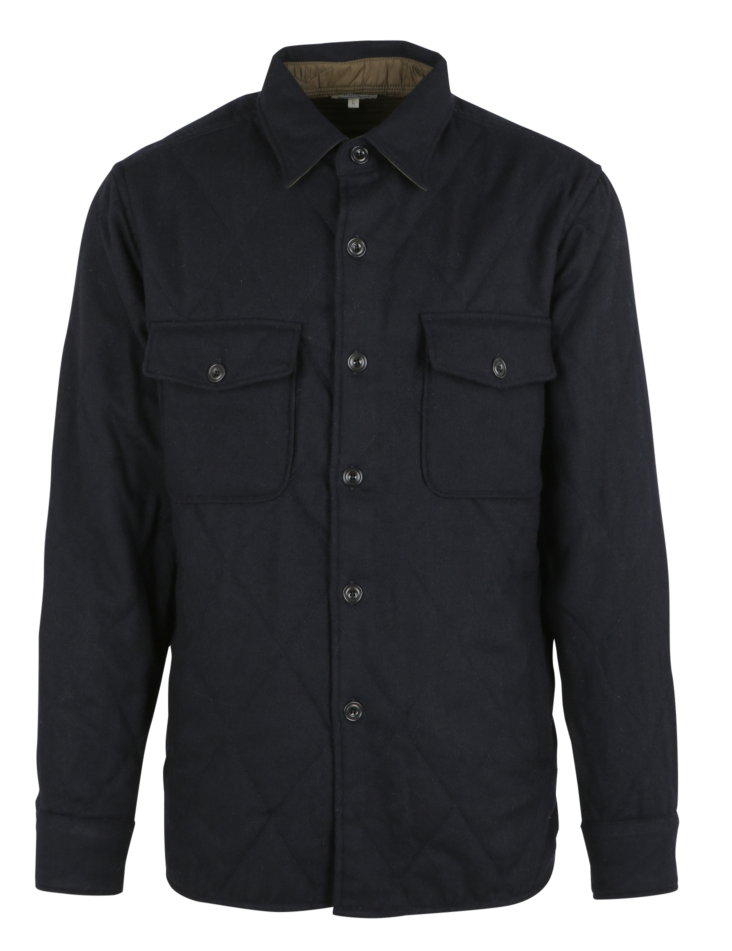 Surchemise droite en laine mélangée  HARTFORD Bleu