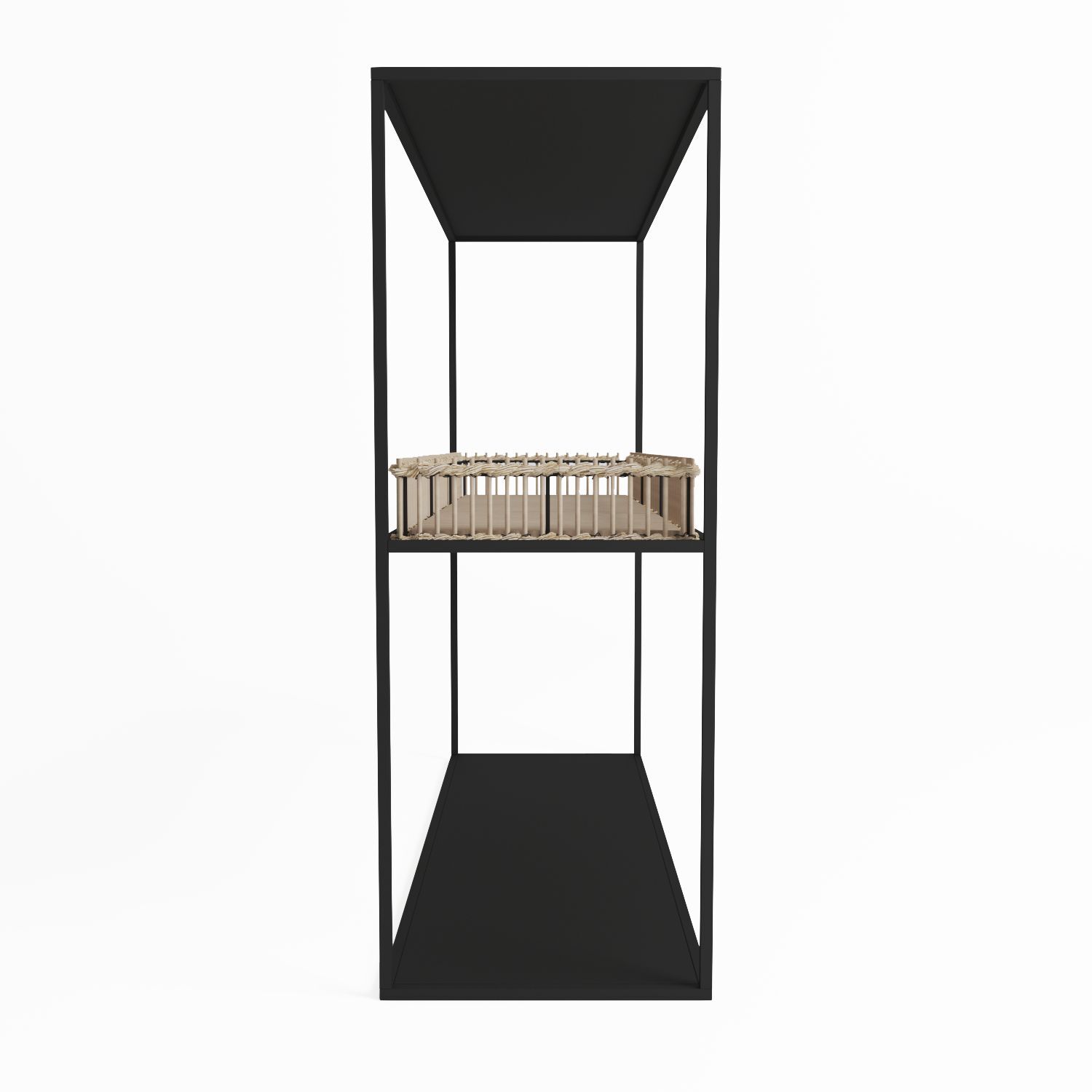 Metal and bamboo console POTIRON PARIS Black