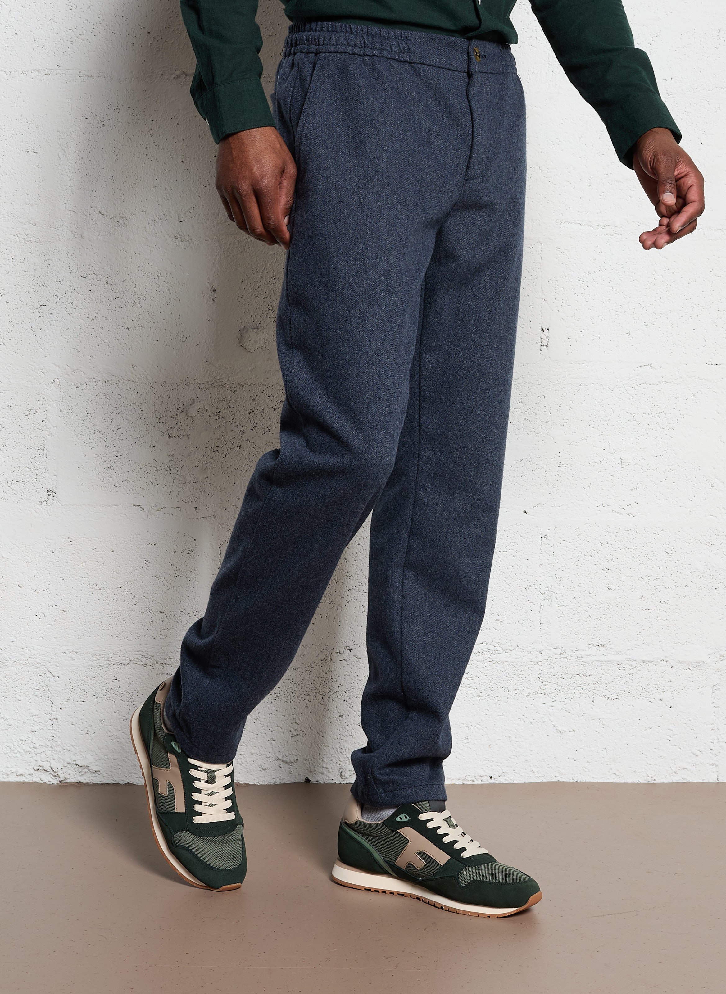 Gerade geschnittene Hose - Woll-Mix FAGUO Blau