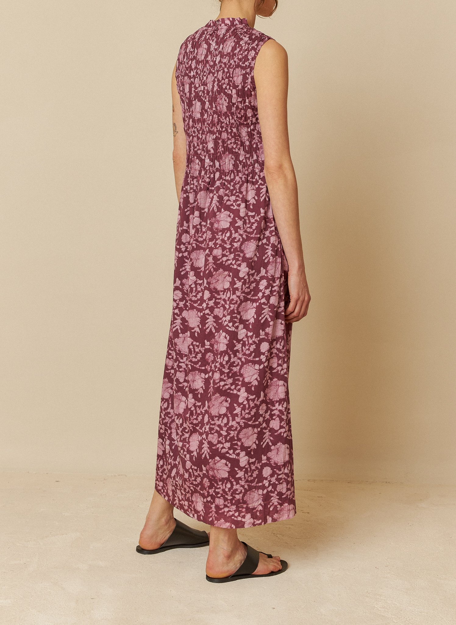 Maxikleid aus Bio-Baumwolle mit Rundhalsausschnitt INDI & COLD Violett