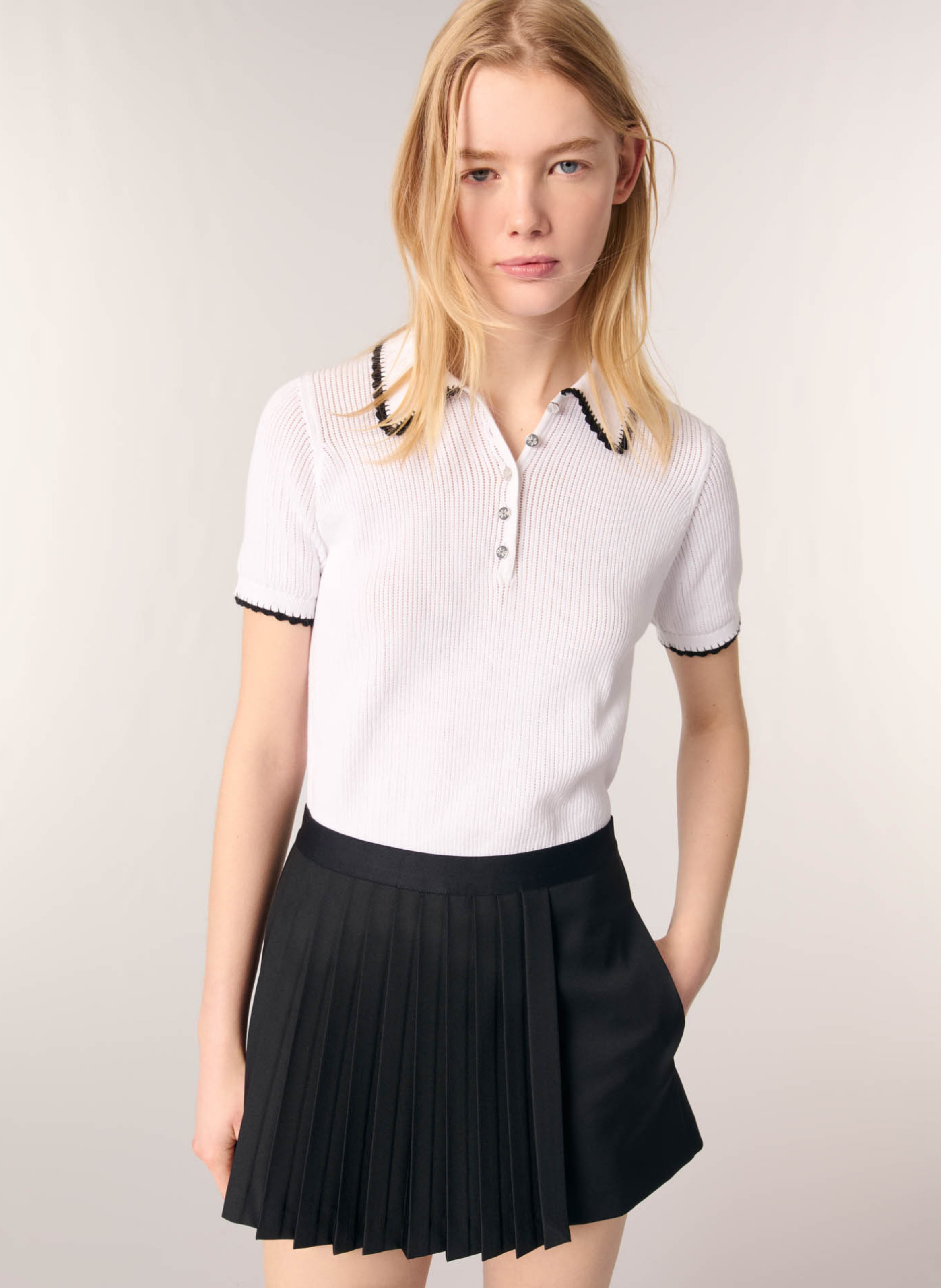 Pleated wrap shorts MAJE Black