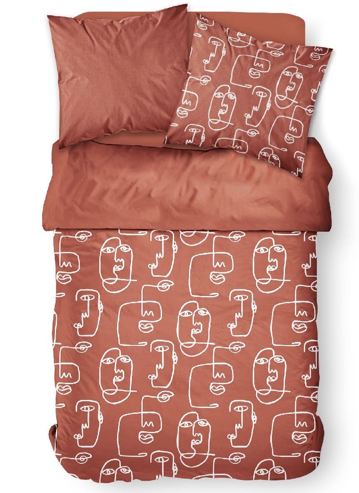 Printed cotton bedding set TODAY LINGE DE MAISON Red