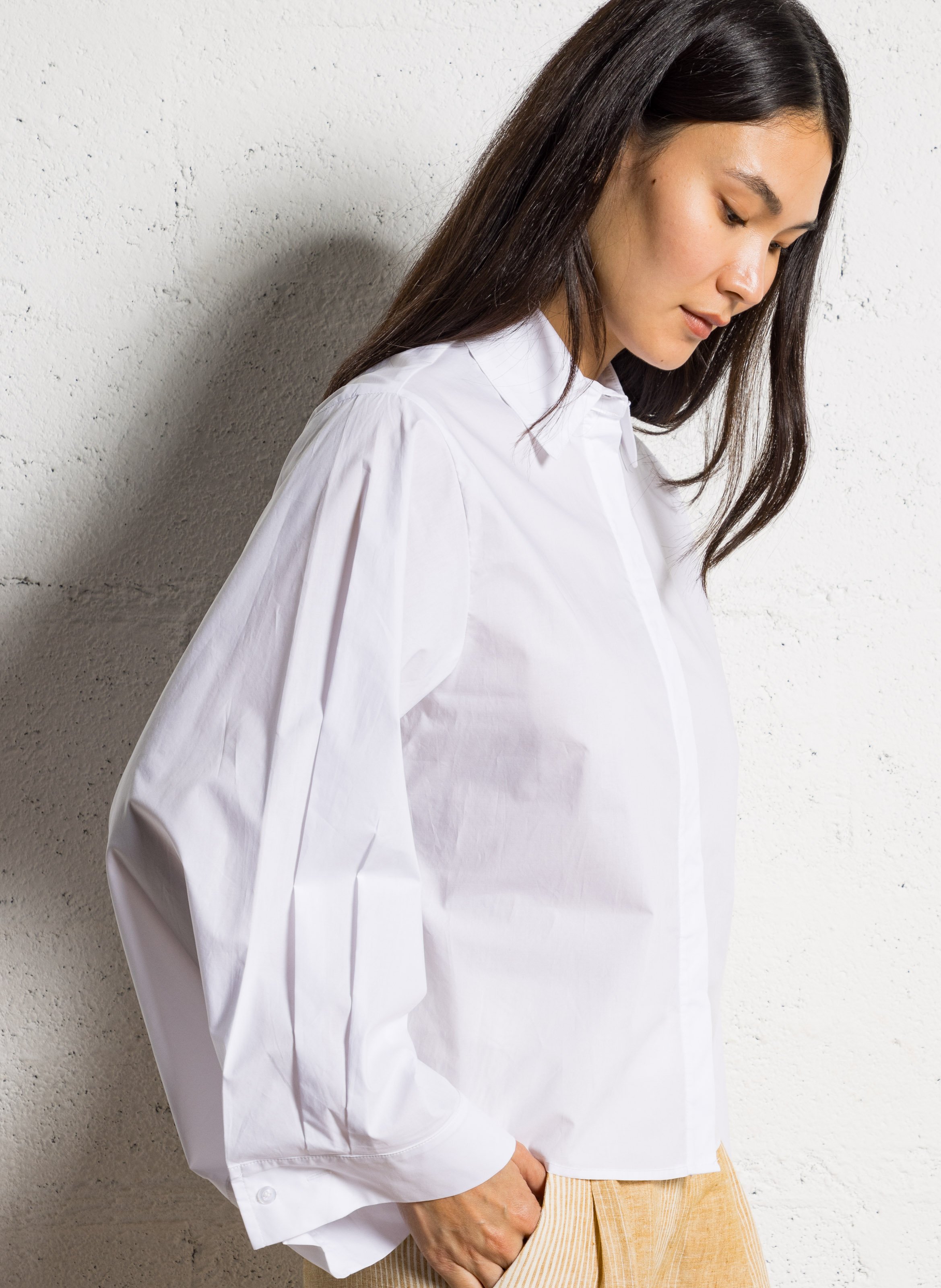 Camisa holgada con lazos de algodón ATTIC AND BARN