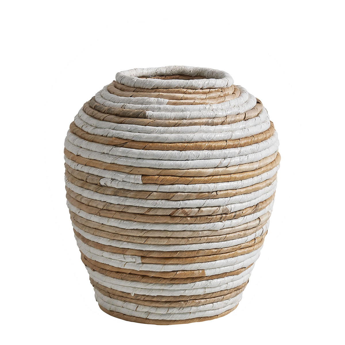 Jarre décorative abaca BLANC D'IVOIRE Blanc