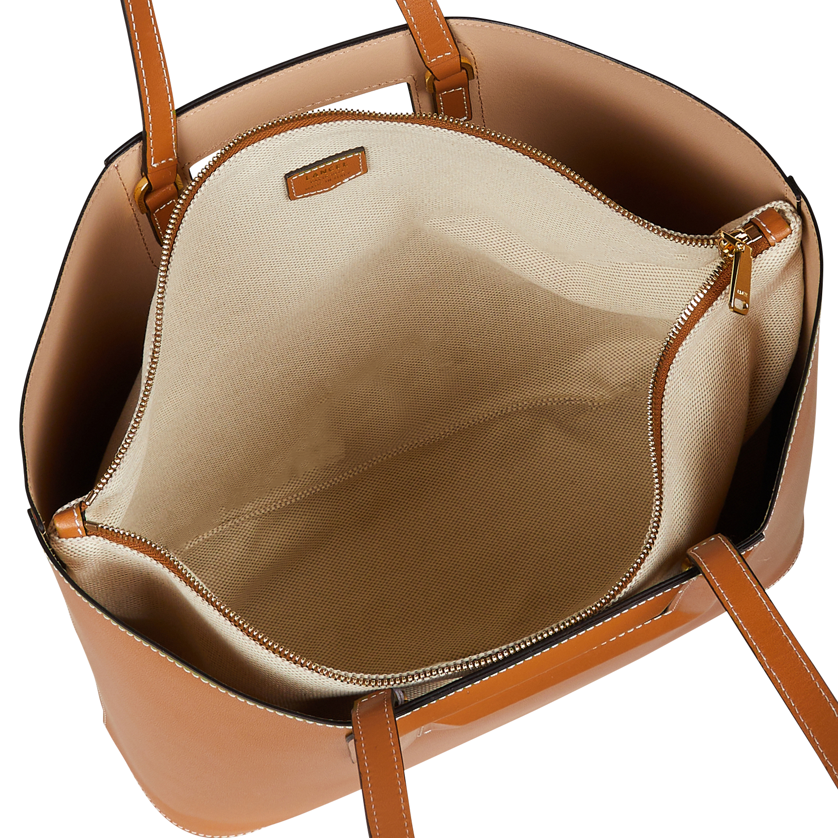 Cabas en cuir LANCEL Beige