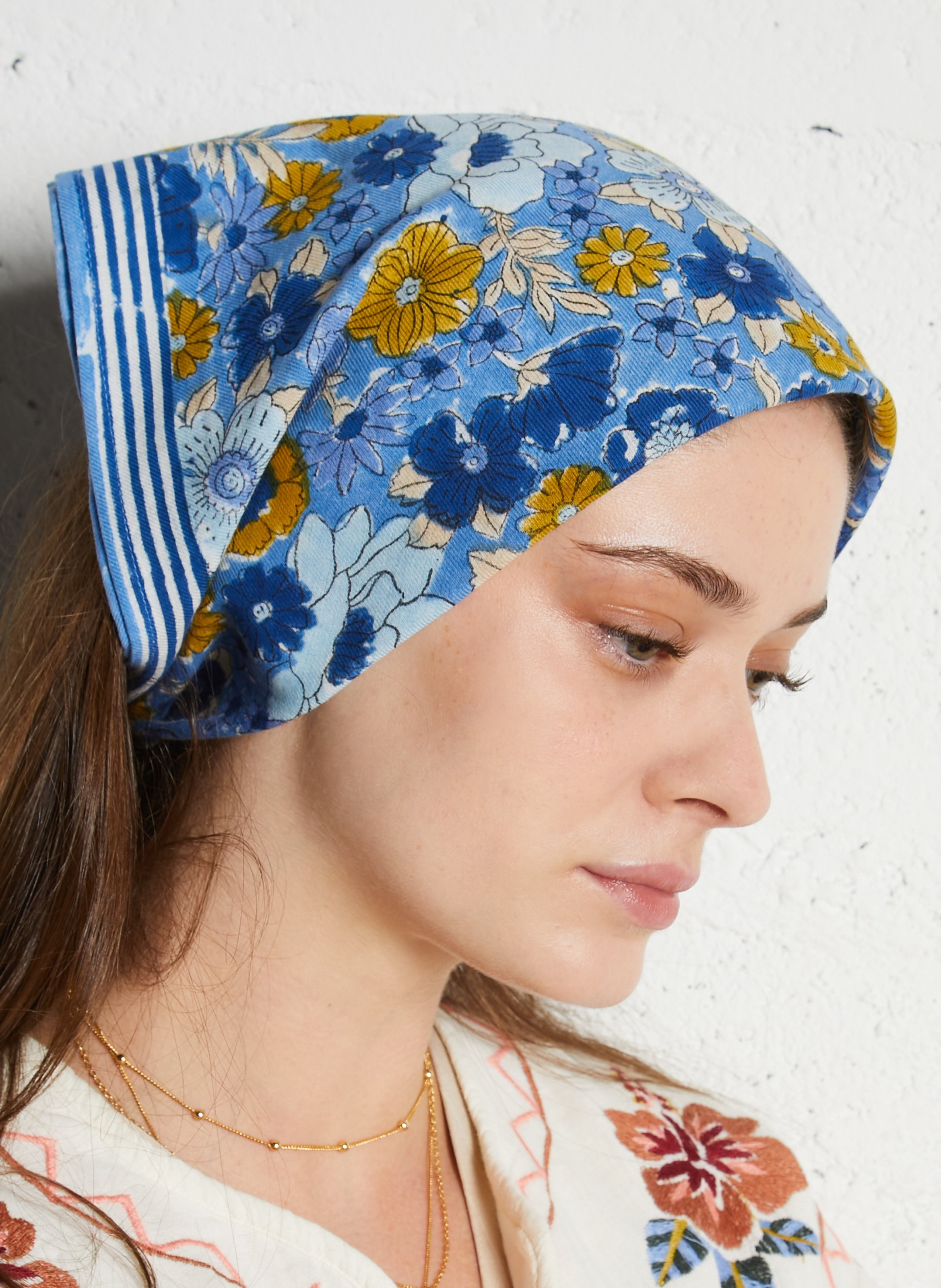 Cotton floaty scarf APACHES COLLECTIONS Blue