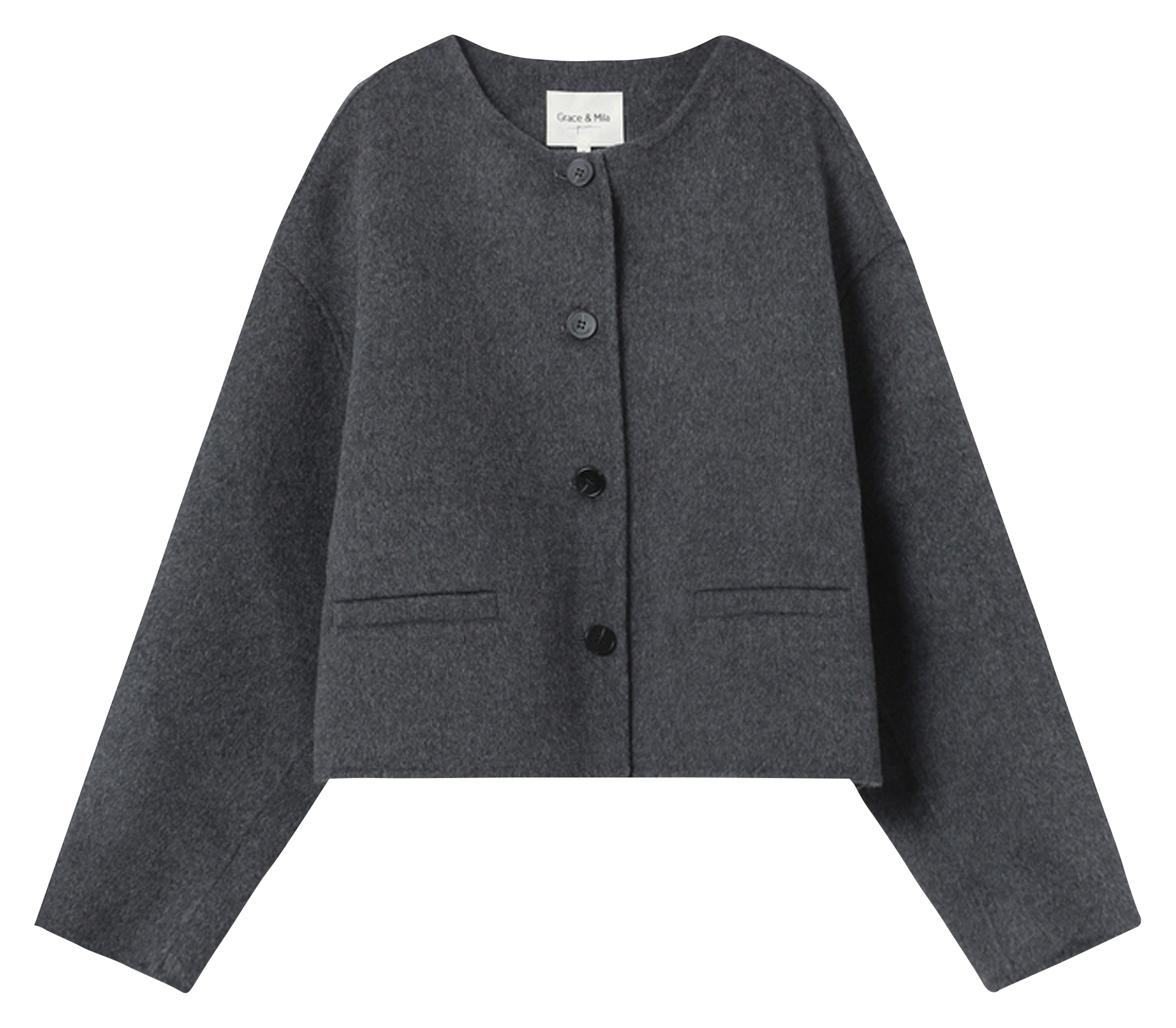 Vest met ronde hals - wolblend GRACE ET MILA Grijs