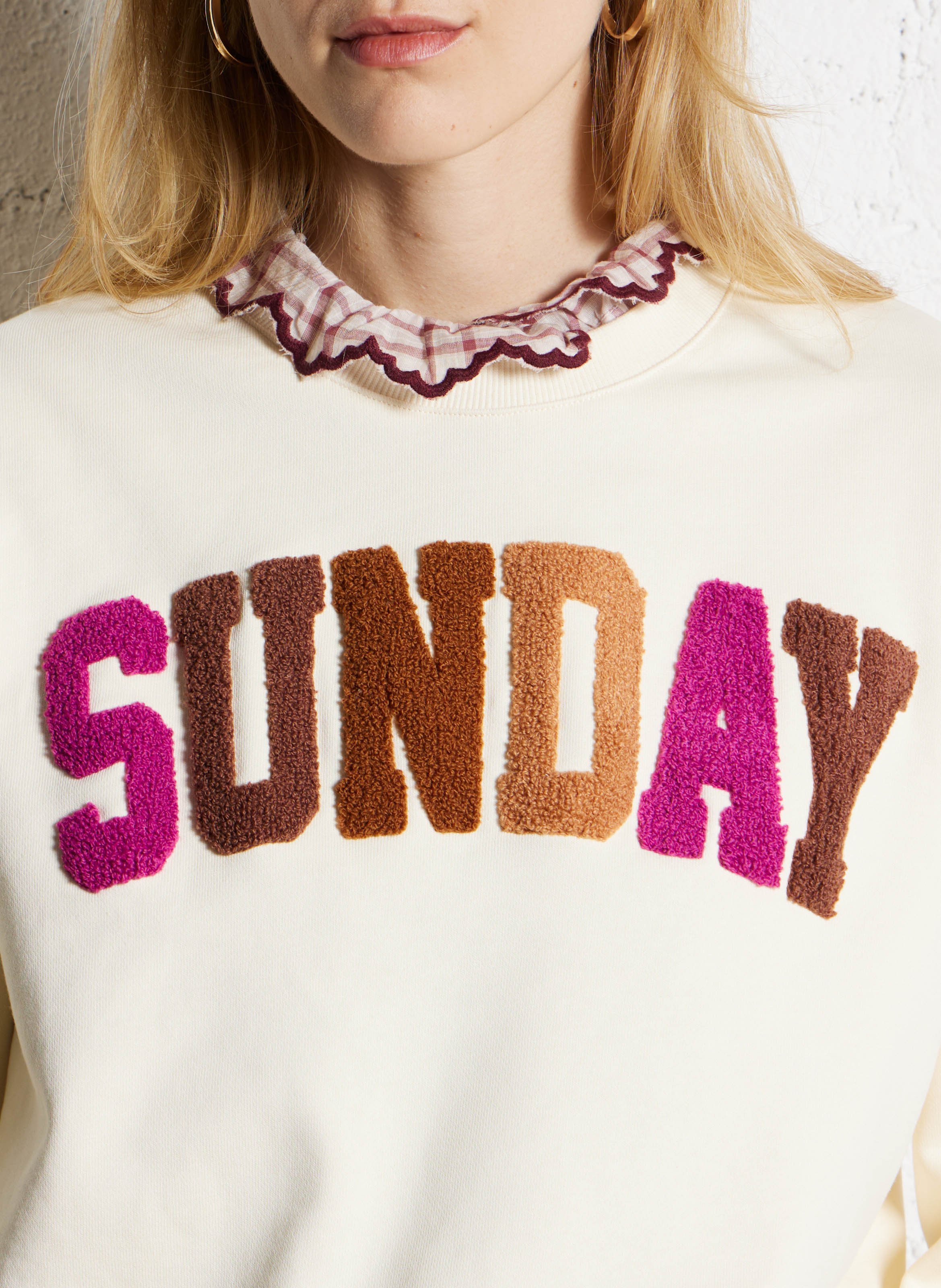 Oversized organic cotton sweatshirt SUNCOO White