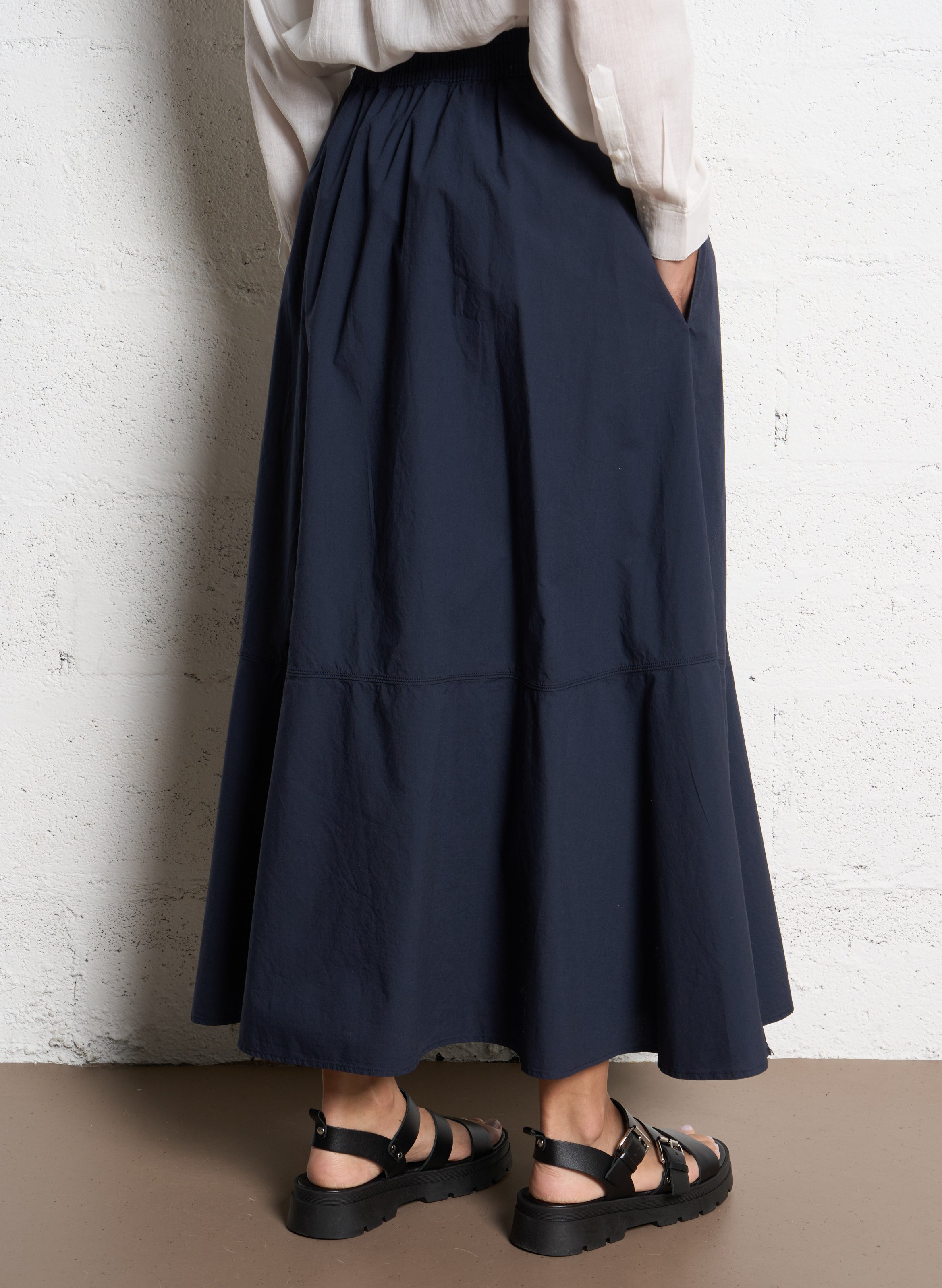 Jupe évasée en coton bio RUE DE TOKYO Bleu