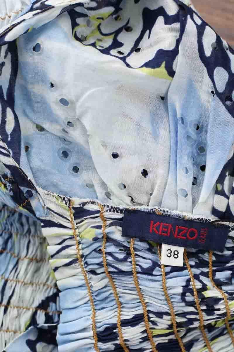 Sleeveless cotton top KENZO - SECONDE MAIN Blue