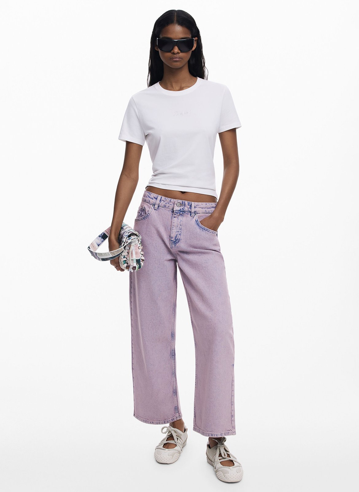 Jeans larghi in cotone DESIGUAL Rosso