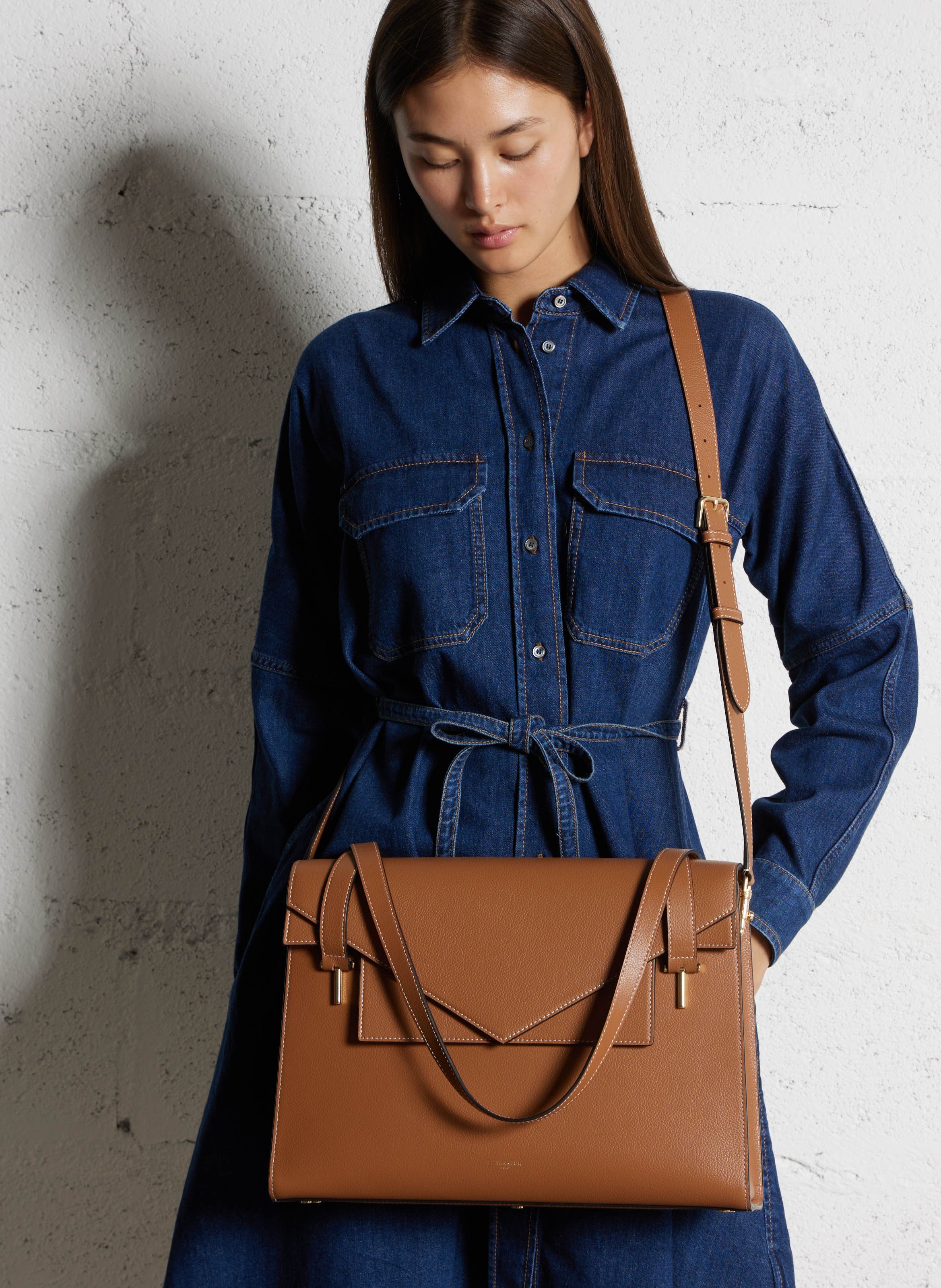 Porte-documents en cuir LE TANNEUR Marron