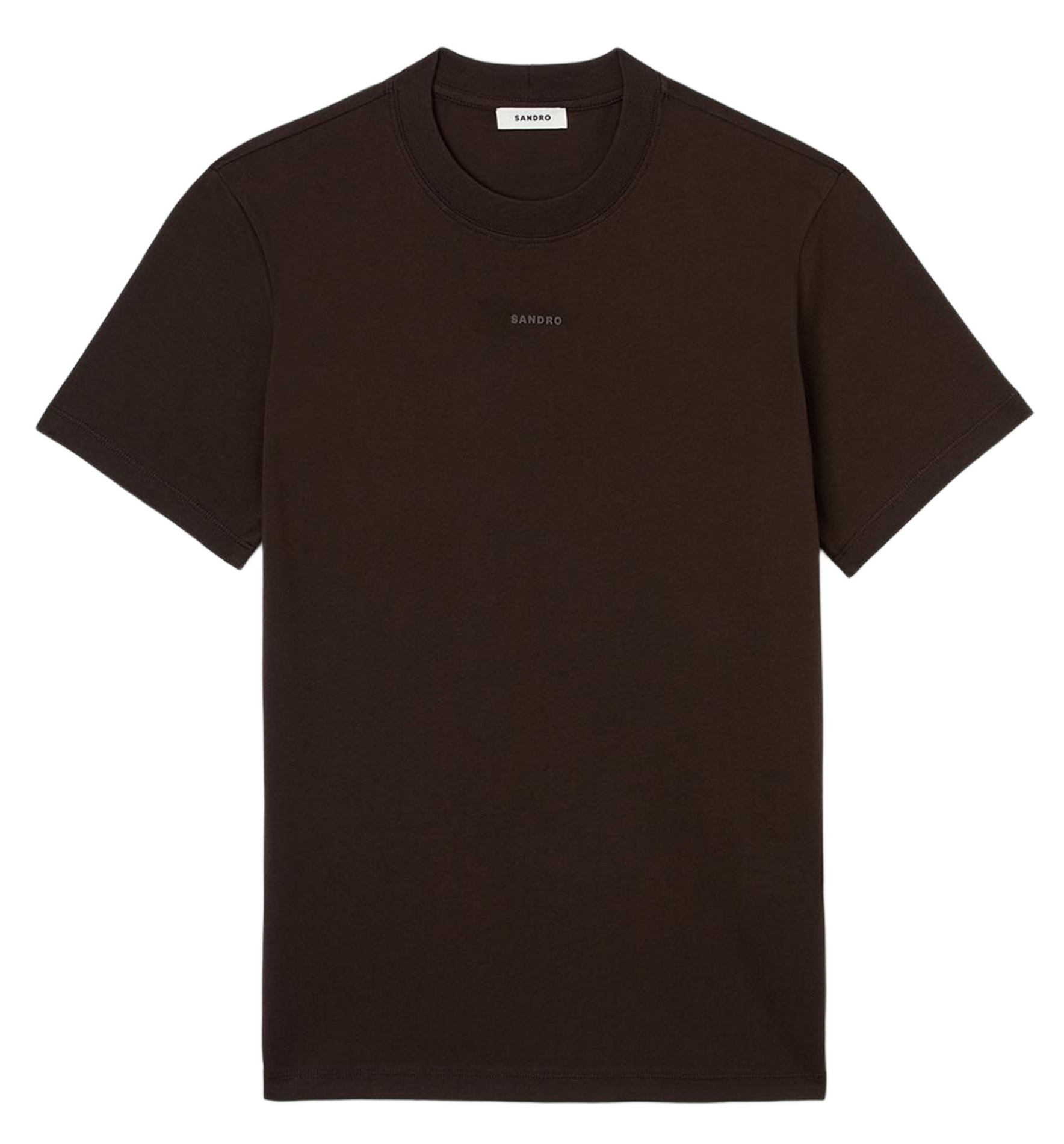 Recht, katoenen T-shirt SANDRO Bruin